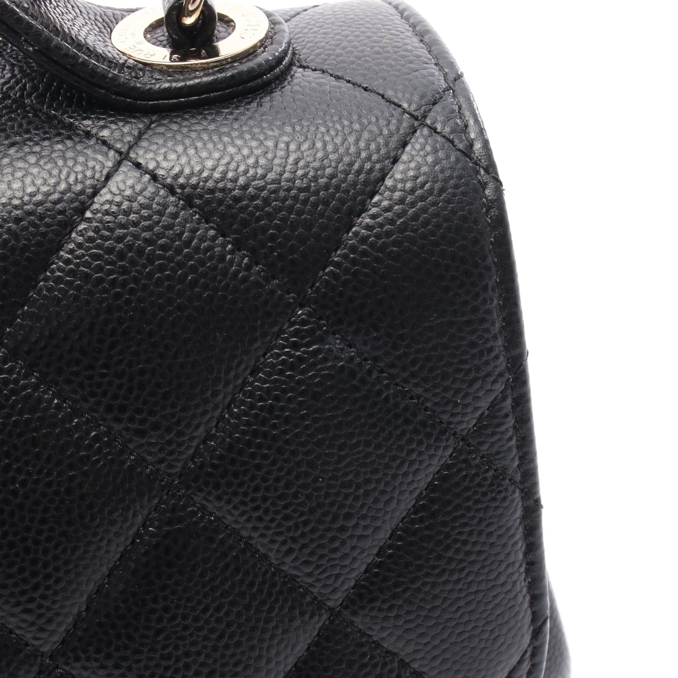 Chanel Chanel Mini Flap Bag Matelasse Chain Shoulder Caviar Skin Black Gold Hardware Size ONE SIZE - 8 Thumbnail