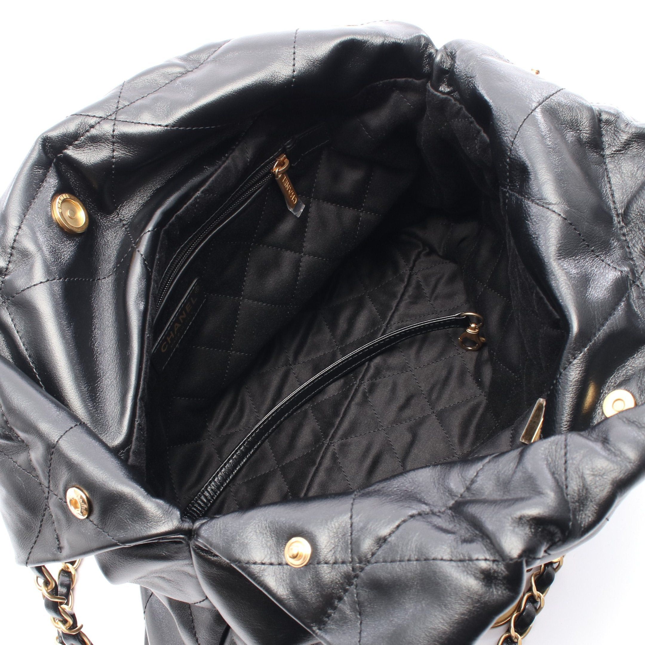 Chanel Chanel Matelasse Chanel 22 Small Chain Shoulder Bag Leather Black Gold Hardware Size ONE SIZE - 3 Thumbnail