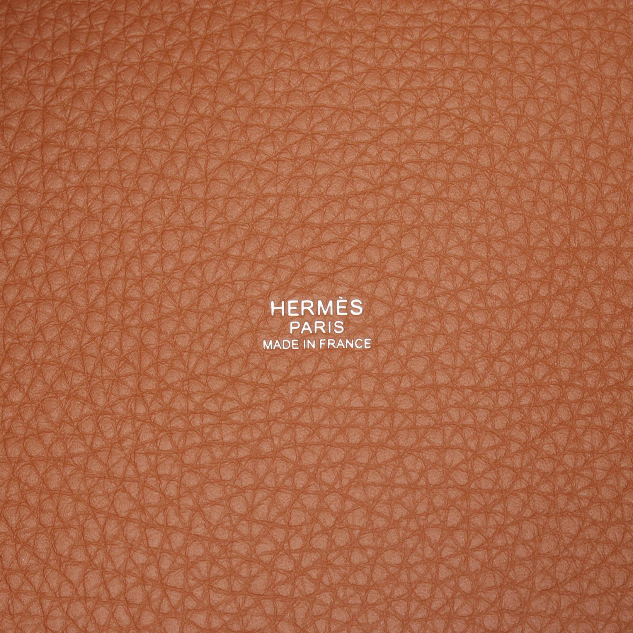 Hermes Hermes Picotane Lock Mm Gold Handbag Clemence Leather Brown Silver Hardware K Stamp Size ONE SIZE - 4 Thumbnail