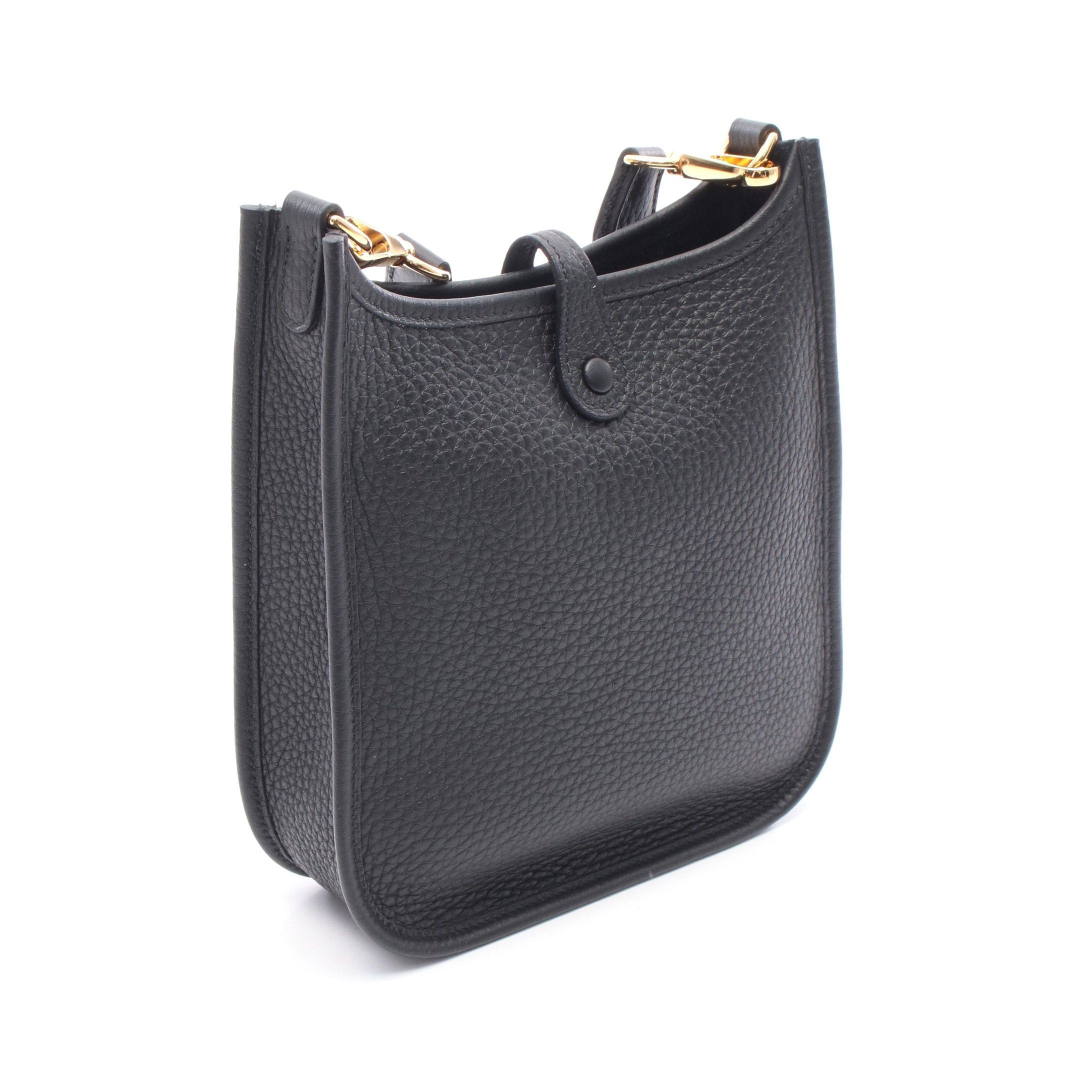 Hermes Hermes Evelyn Tpm Shoulder Bag Clemence Leather Black Gold Hardware Double Engraved Size ONE SIZE - 2 Thumbnail