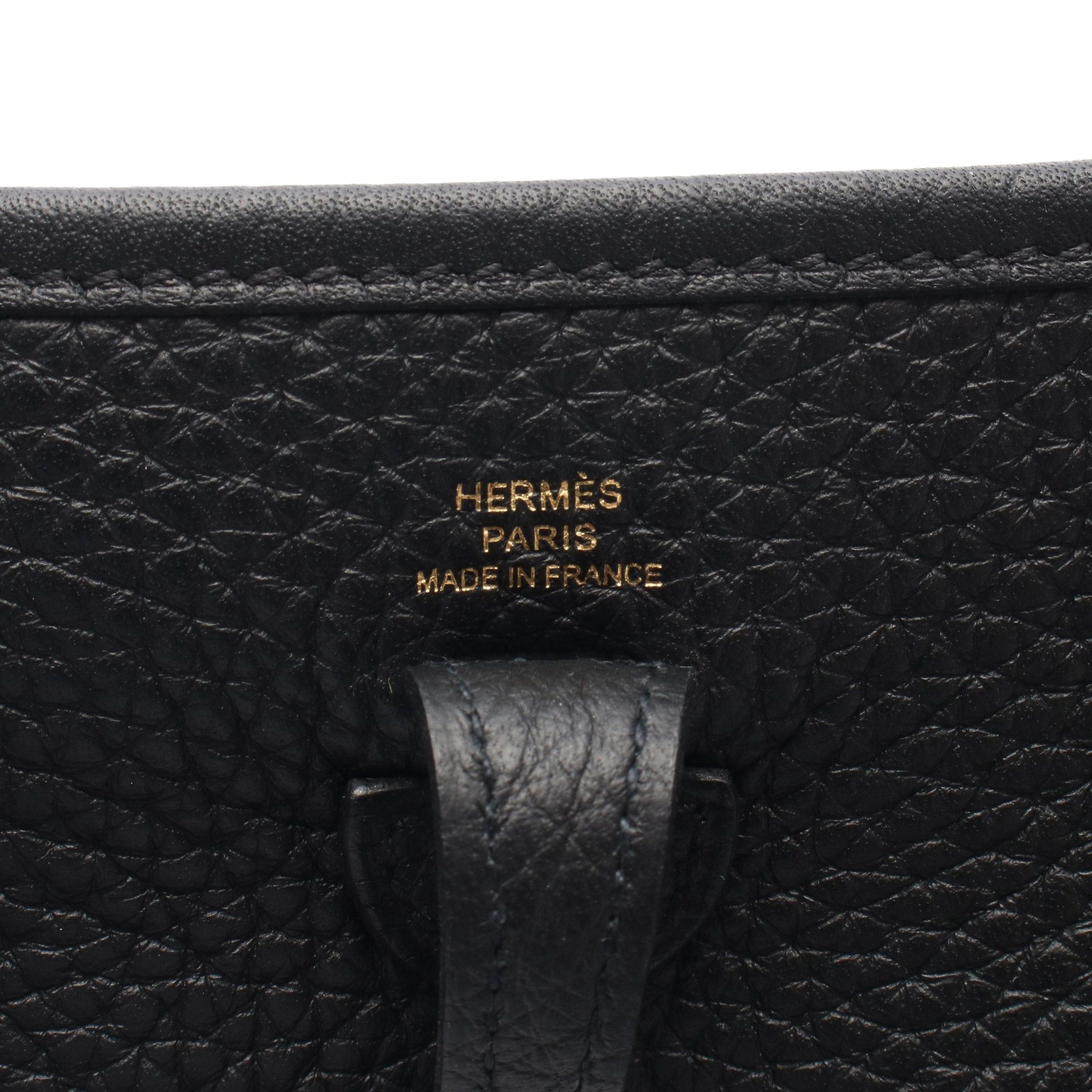 Hermes Hermes Evelyn Tpm Shoulder Bag Clemence Leather Black Gold Hardware Double Engraved Size ONE SIZE - 4 Thumbnail