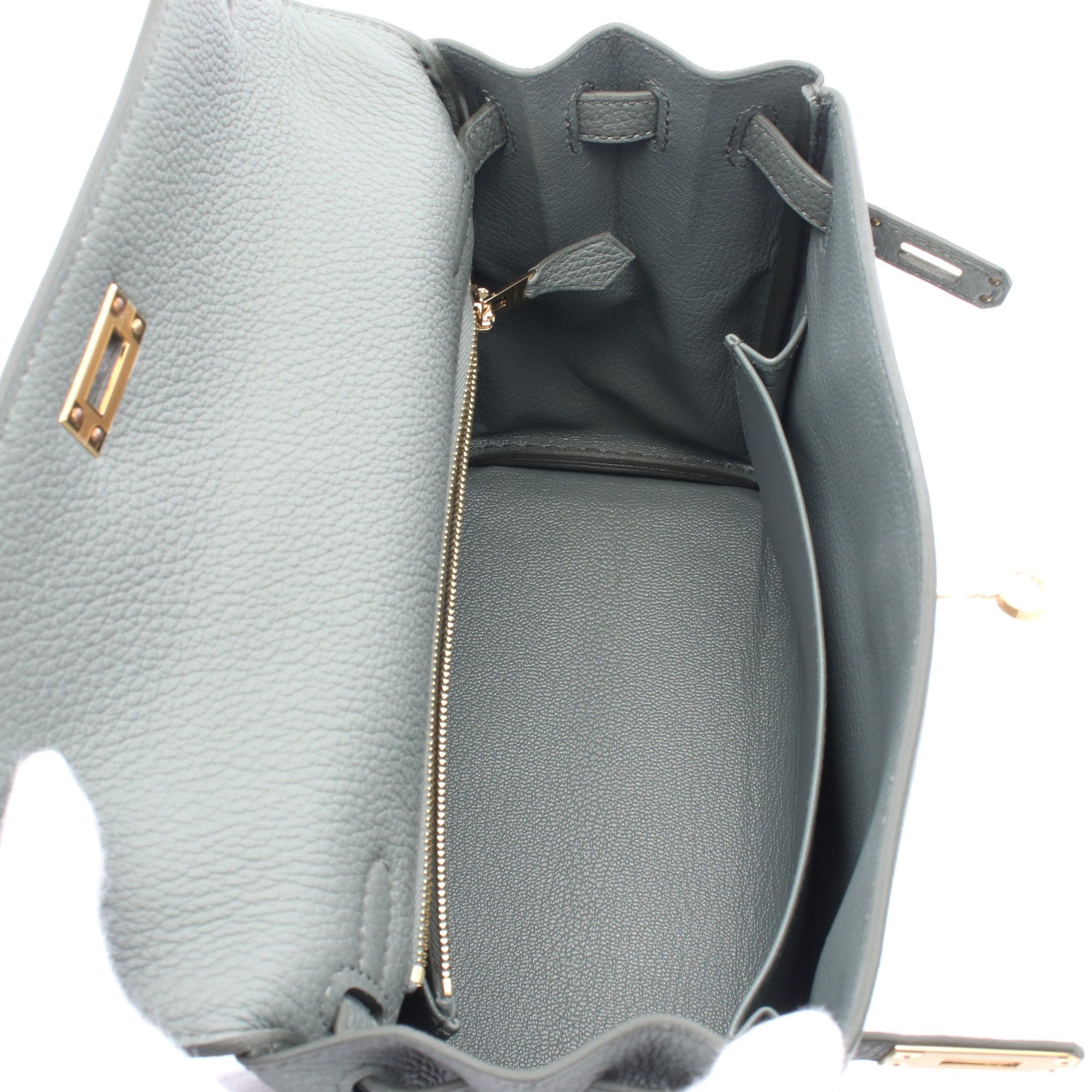 Hermes Hermes Kelly 25 Veil Amando Handbag Togo Gray Green Gold Hardware Inner Stitch K Stamp Size ONE SIZE - 3 Thumbnail