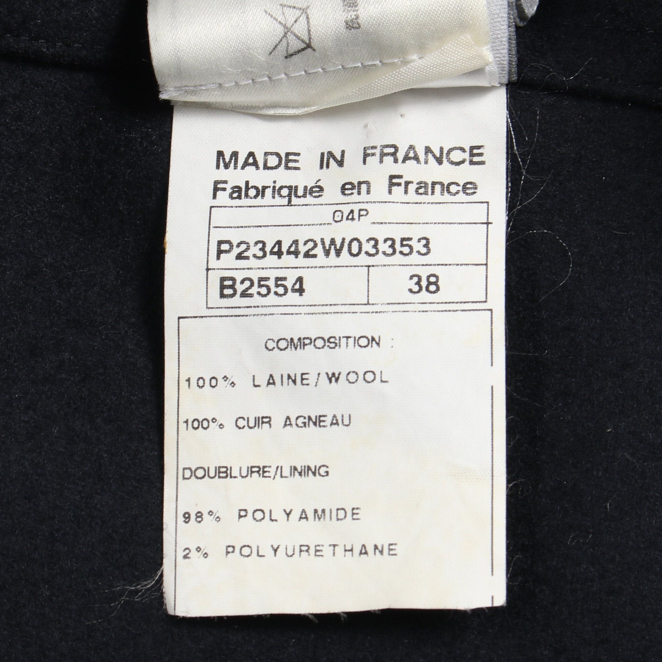 Chanel Chanel Sports Line Coco Mark Stadium Jacket Wool Lamb Leather Black Dark Navy Red 04P Size ONE SIZE - 6 Thumbnail