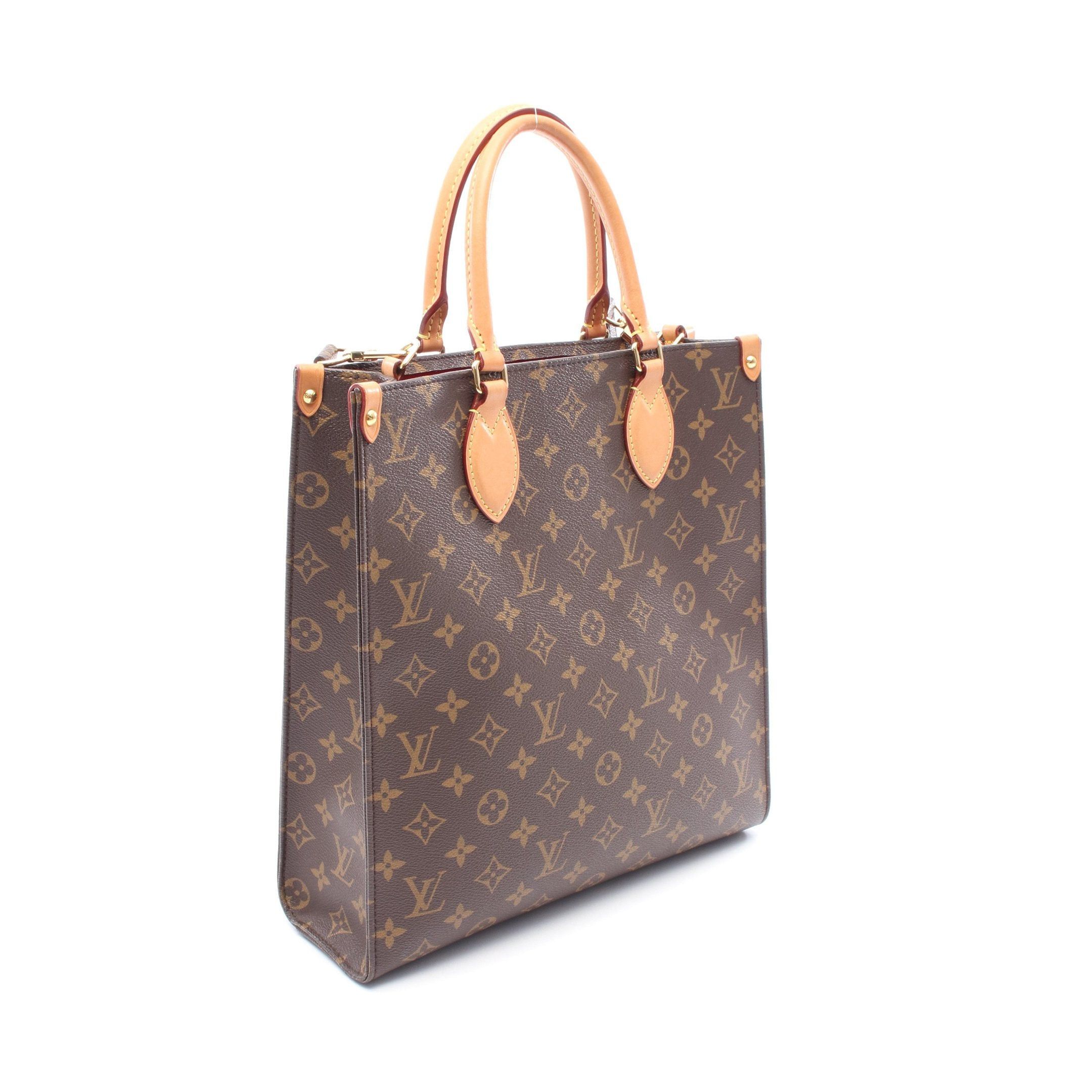 Louis Vuitton Louis Vuitton Sac Plat Pm Monogram Handbag Tote Bag Leather Brown Size ONE SIZE - 2 Thumbnail