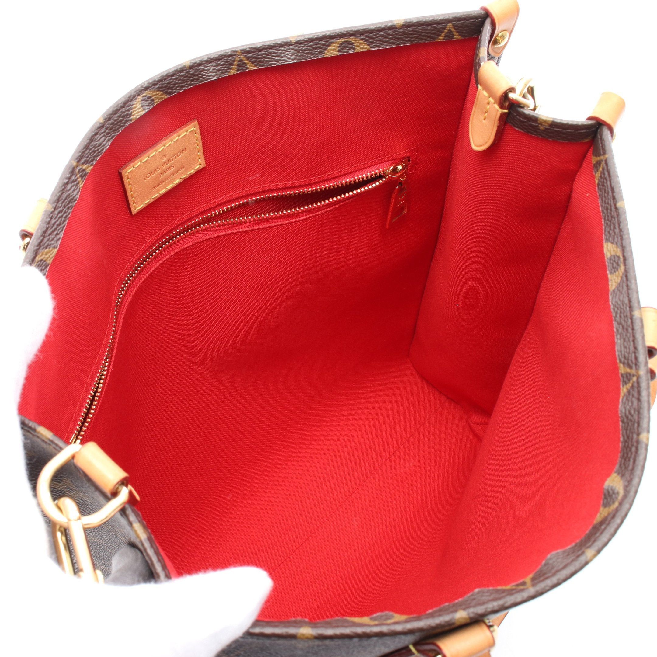 Louis Vuitton Louis Vuitton Sac Plat Pm Monogram Handbag Tote Bag Leather Brown Size ONE SIZE - 3 Thumbnail