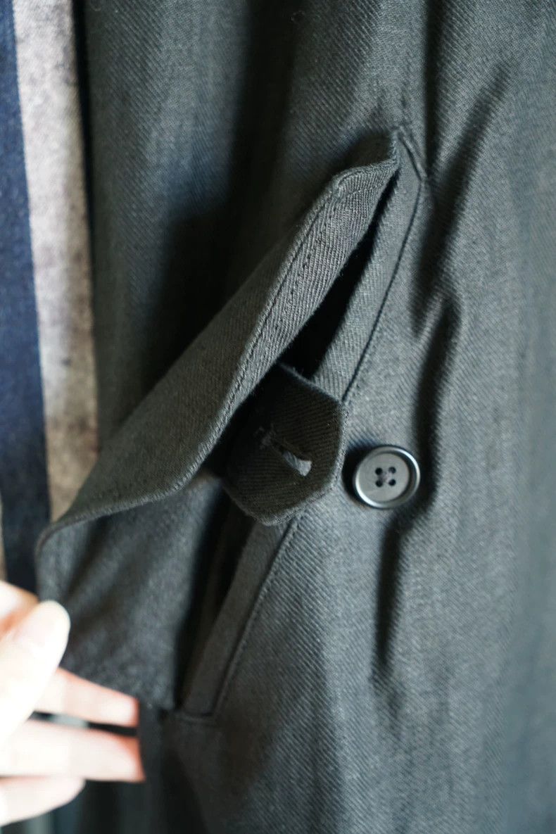 Yohji Yamamoto Yohji Yamamoto Linen Coat with Striped Sleeves Size US M / EU 48-50 / 2 - 4 Thumbnail
