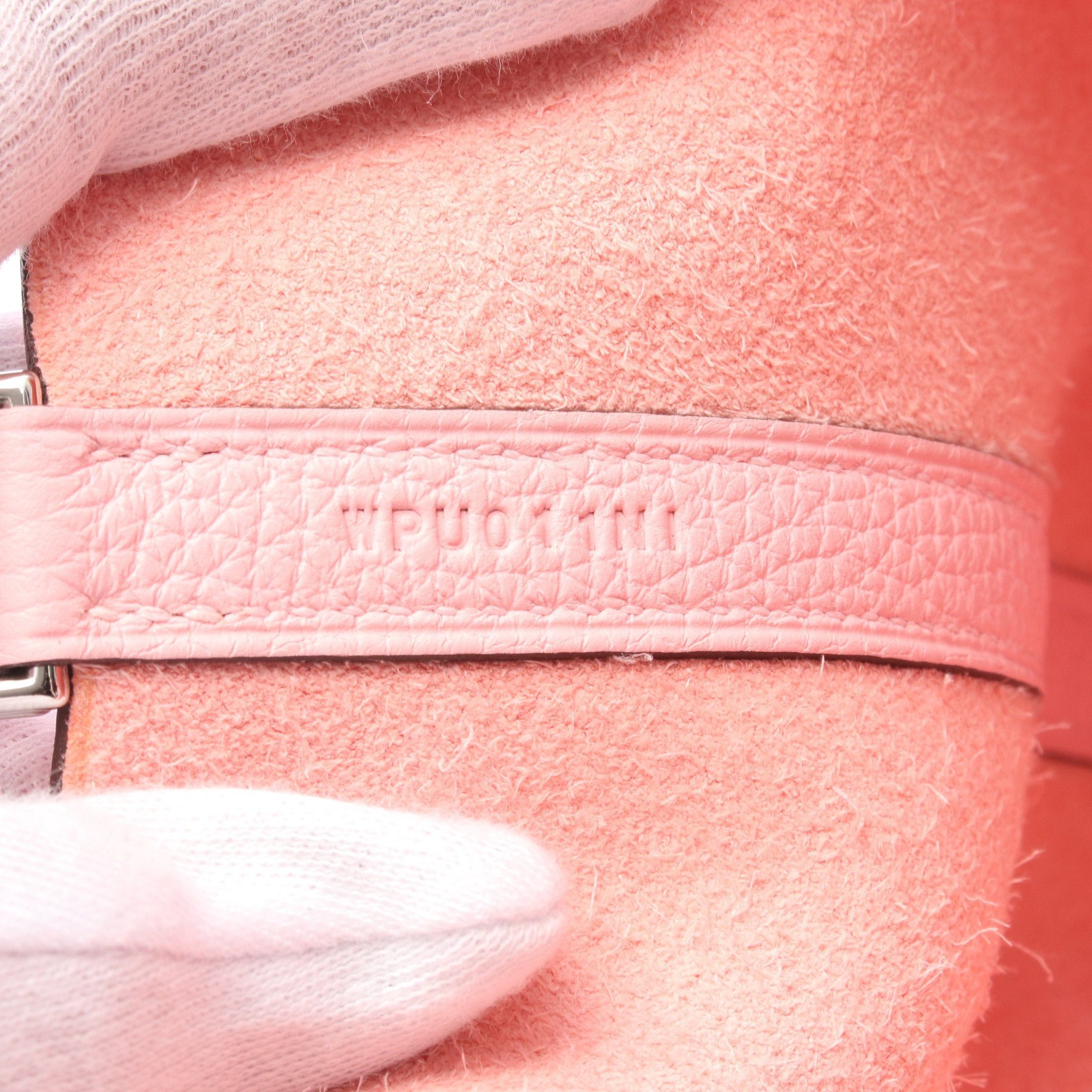 Hermes Hermes Picotan Lock Pm Rose Sakura Handbag Clemence Leather Pink Silver Hardware Double Engraved Size ONE SIZE - 5 Thumbnail