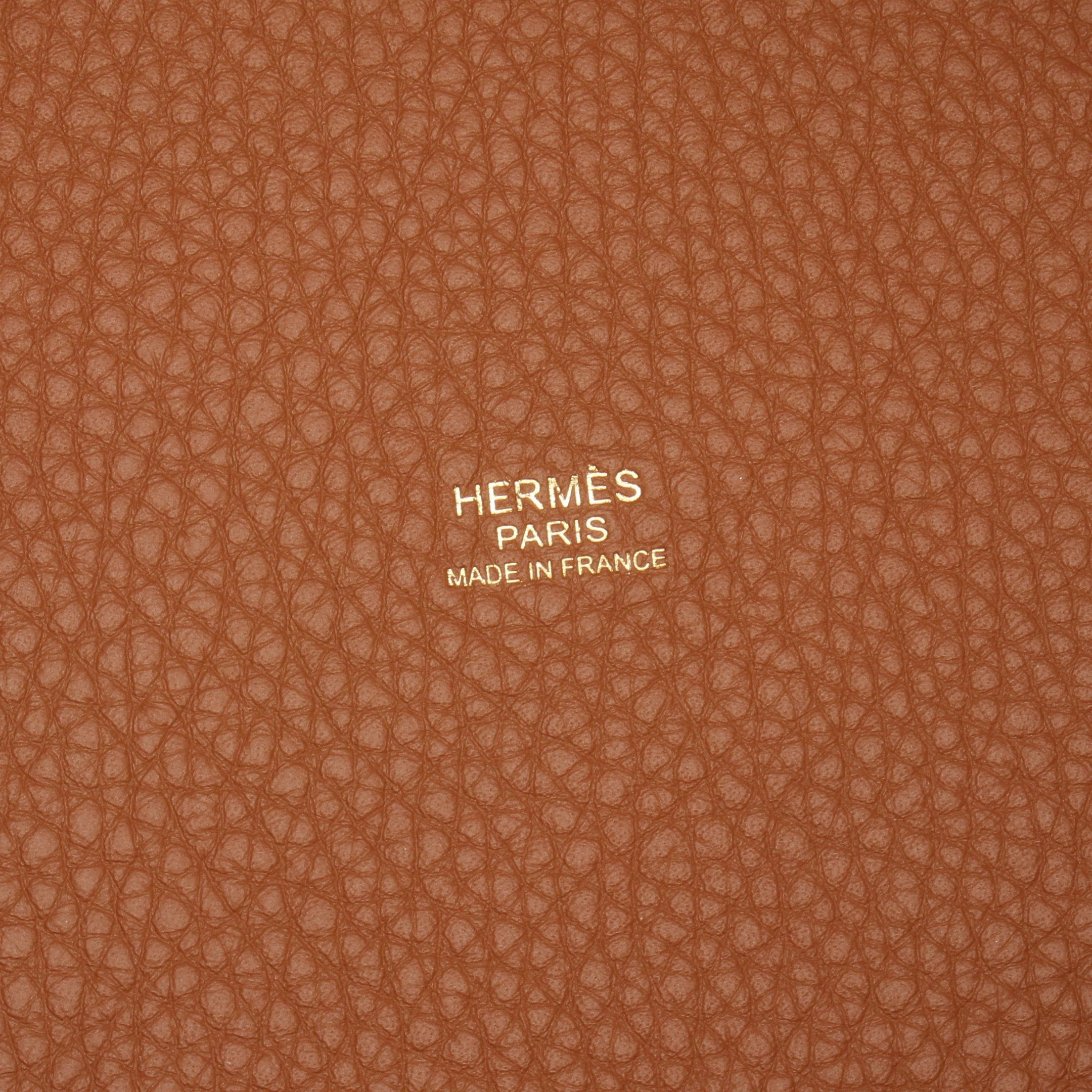 Hermes Hermes Picotane Lock Mm Gold Handbag Clemence Leather Brown Hardware K Stamp Size ONE SIZE - 4 Thumbnail
