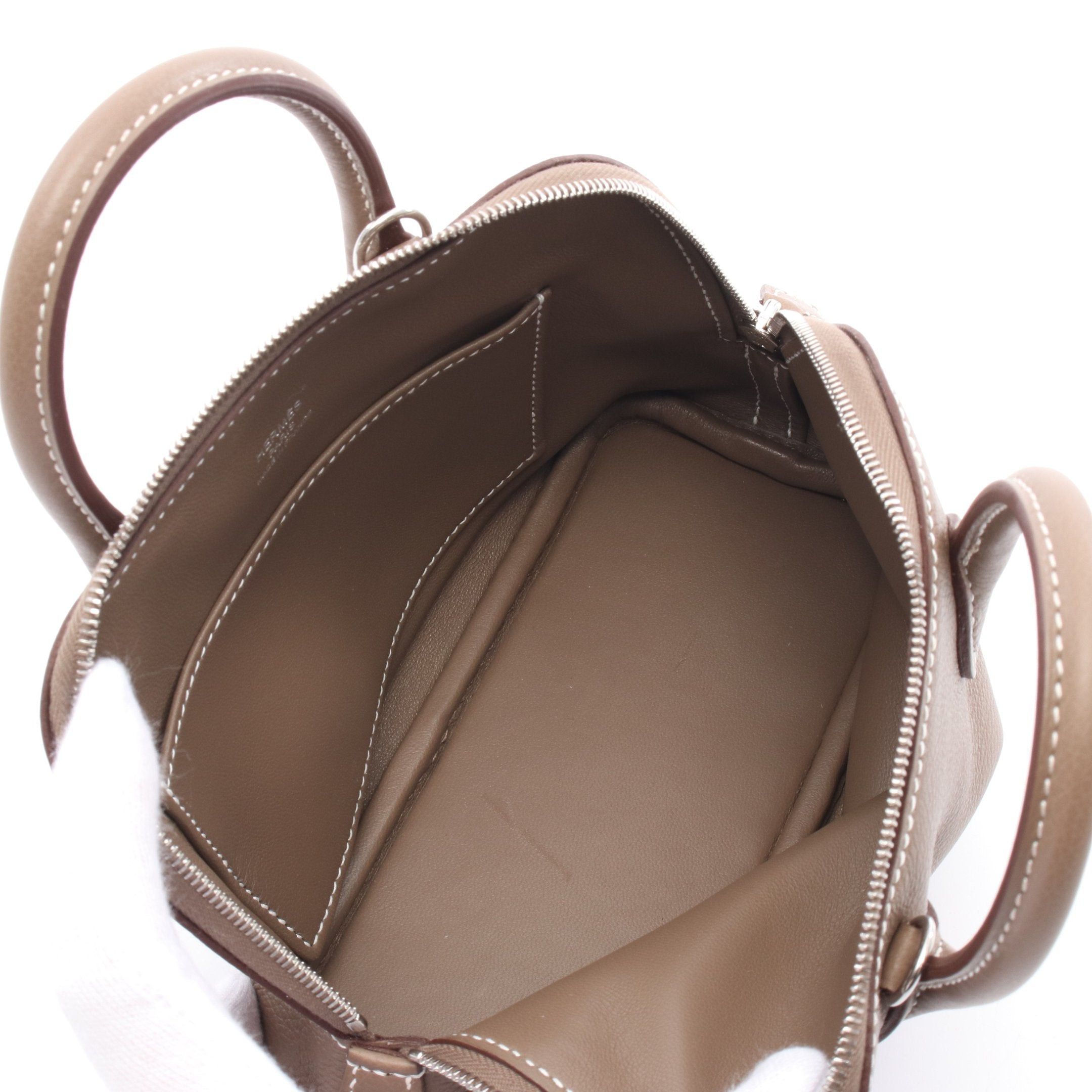 Hermes Hermes Bolide 1923 Mini Etoupe Handbag Evercolor Gray Brown Silver Hardware K Stamp Size ONE SIZE - 3 Thumbnail
