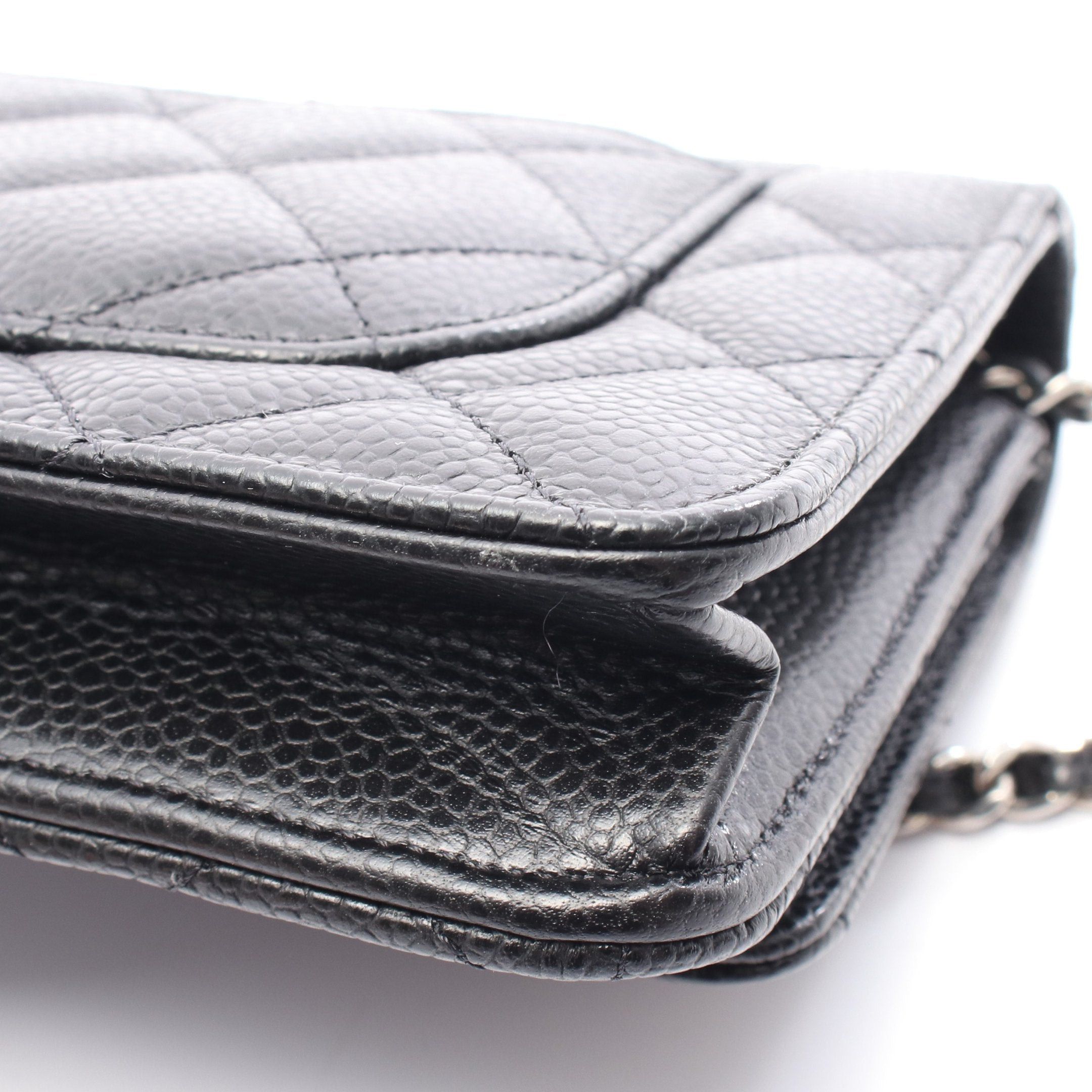 Chanel Chanel Matelasse Chain Wallet Caviar Skin Black Silver Hardware Size ONE SIZE - 7 Thumbnail