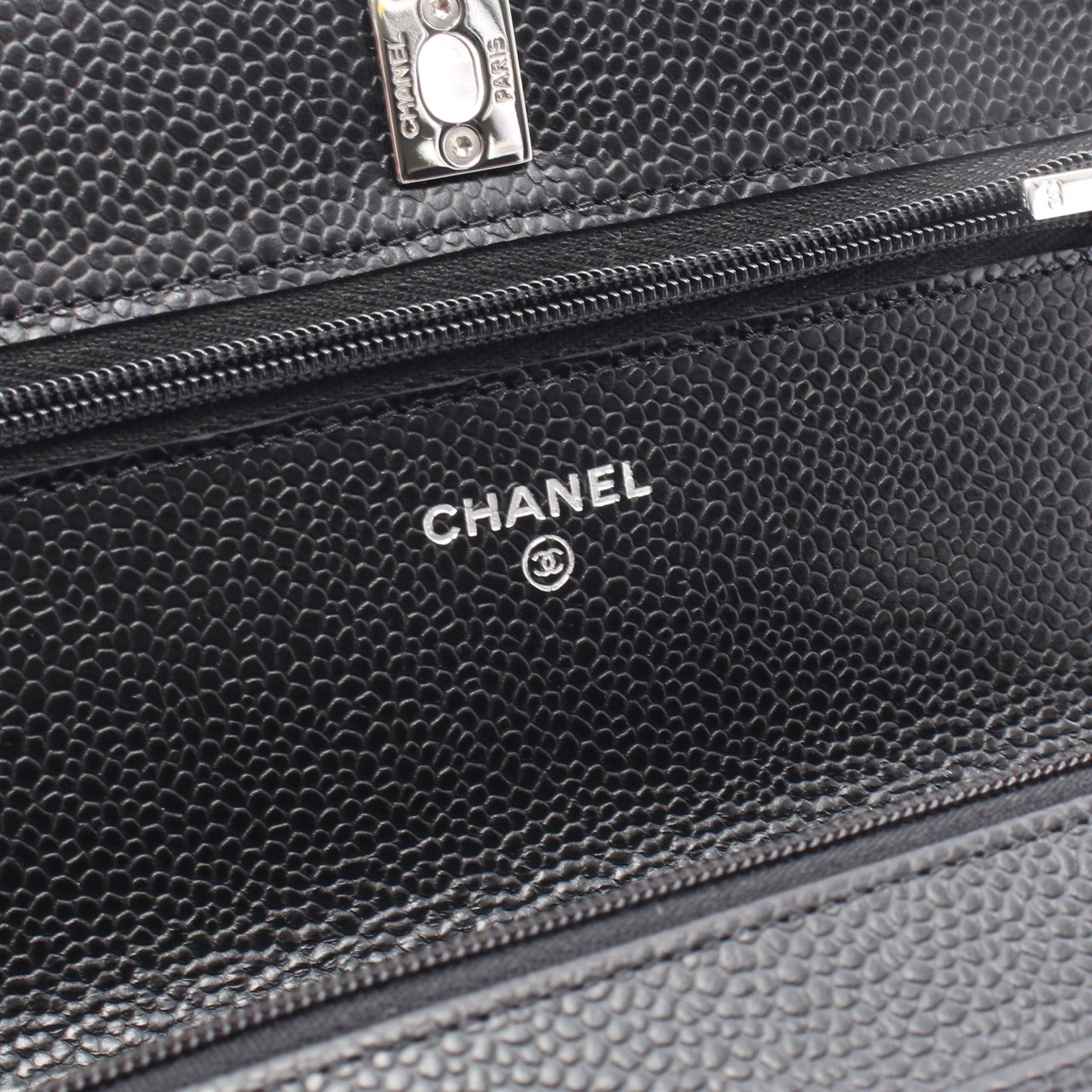 Chanel Chanel Matelasse Chain Wallet Caviar Skin Black Silver Hardware Size ONE SIZE - 4 Thumbnail