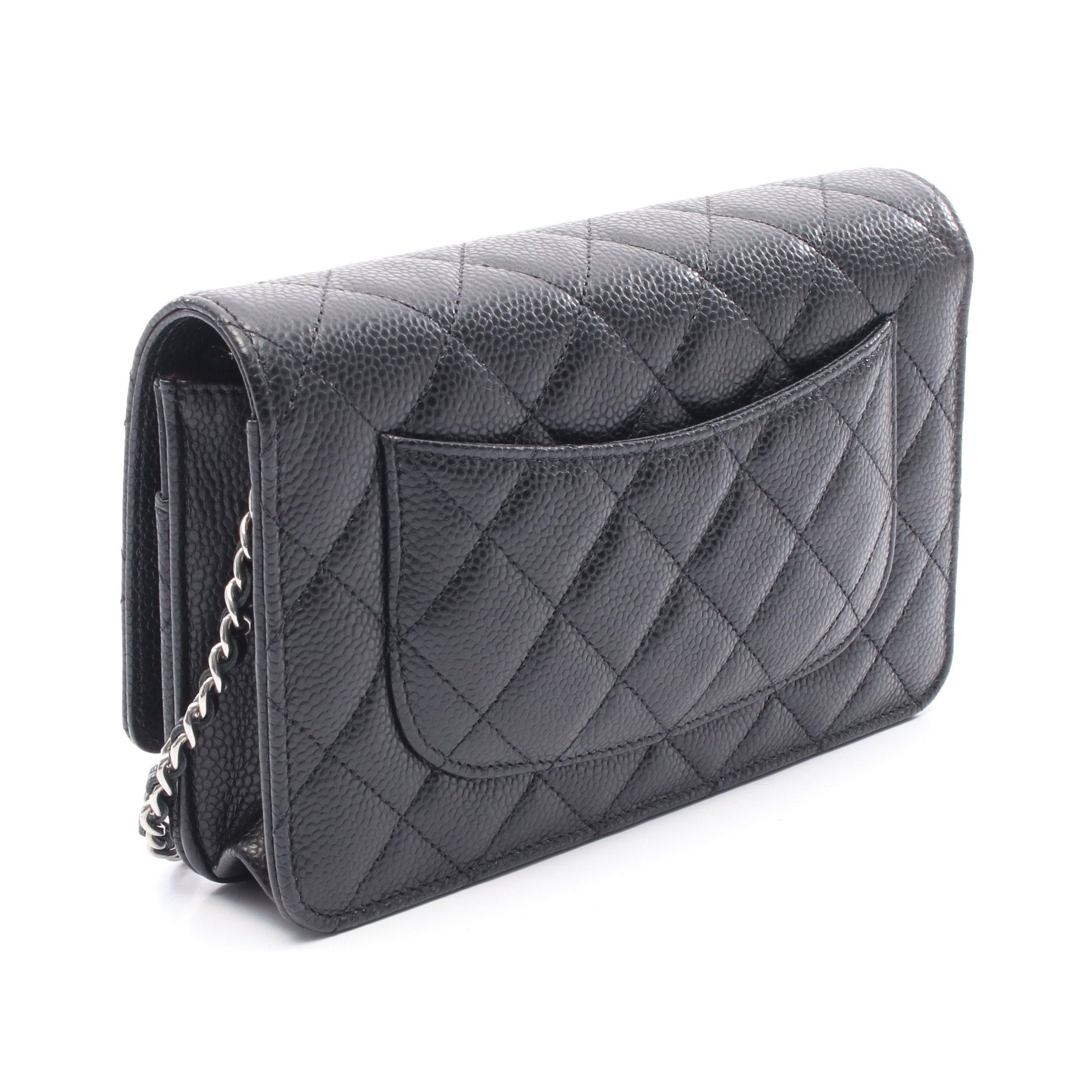 Chanel Chanel Matelasse Chain Wallet Caviar Skin Black Silver Hardware Size ONE SIZE - 2 Thumbnail