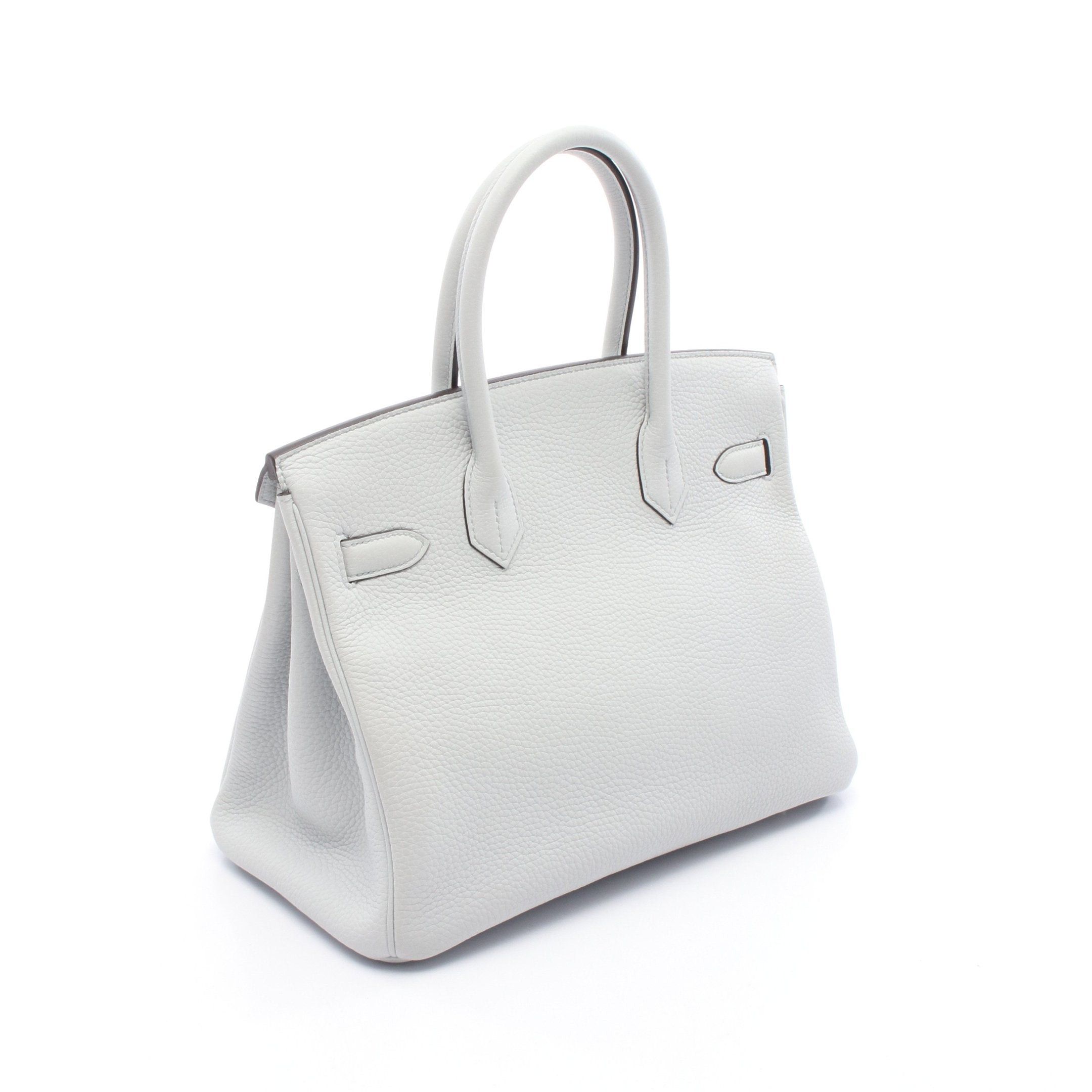 Hermes Hermes Birkin 30 Blue Blum Handbag Clemence Leather Light Silver Hardware Z Stamp Size ONE SIZE - 2 Thumbnail