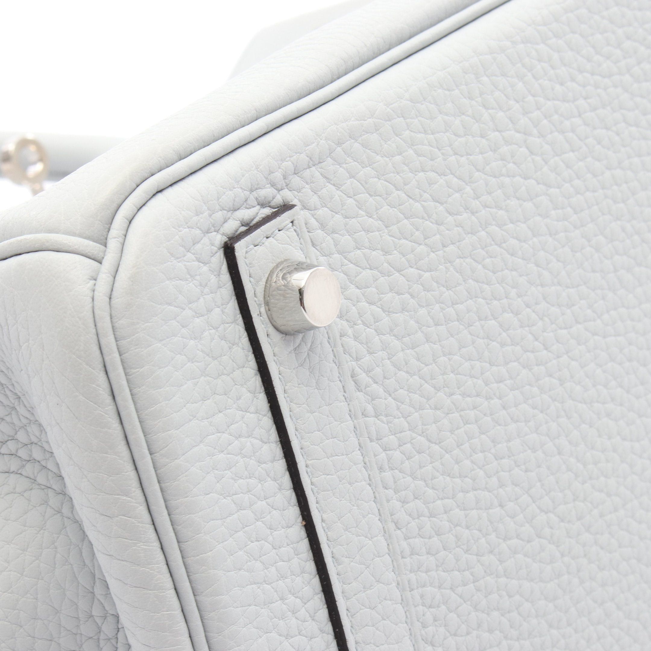 Hermes Hermes Birkin 30 Blue Blum Handbag Clemence Leather Light Silver Hardware Z Stamp Size ONE SIZE - 8 Thumbnail