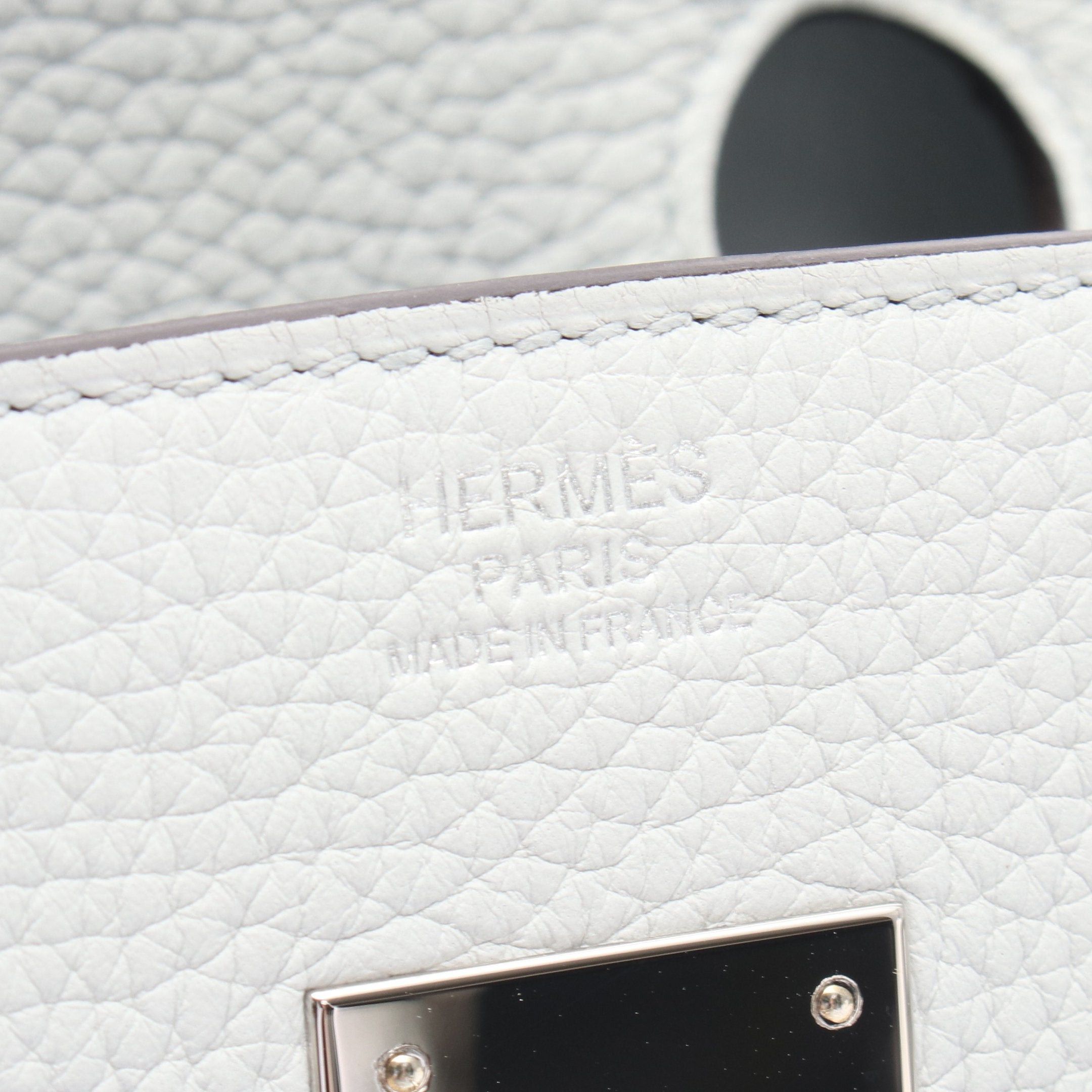Hermes Hermes Birkin 30 Blue Blum Handbag Clemence Leather Light Silver Hardware Z Stamp Size ONE SIZE - 4 Thumbnail