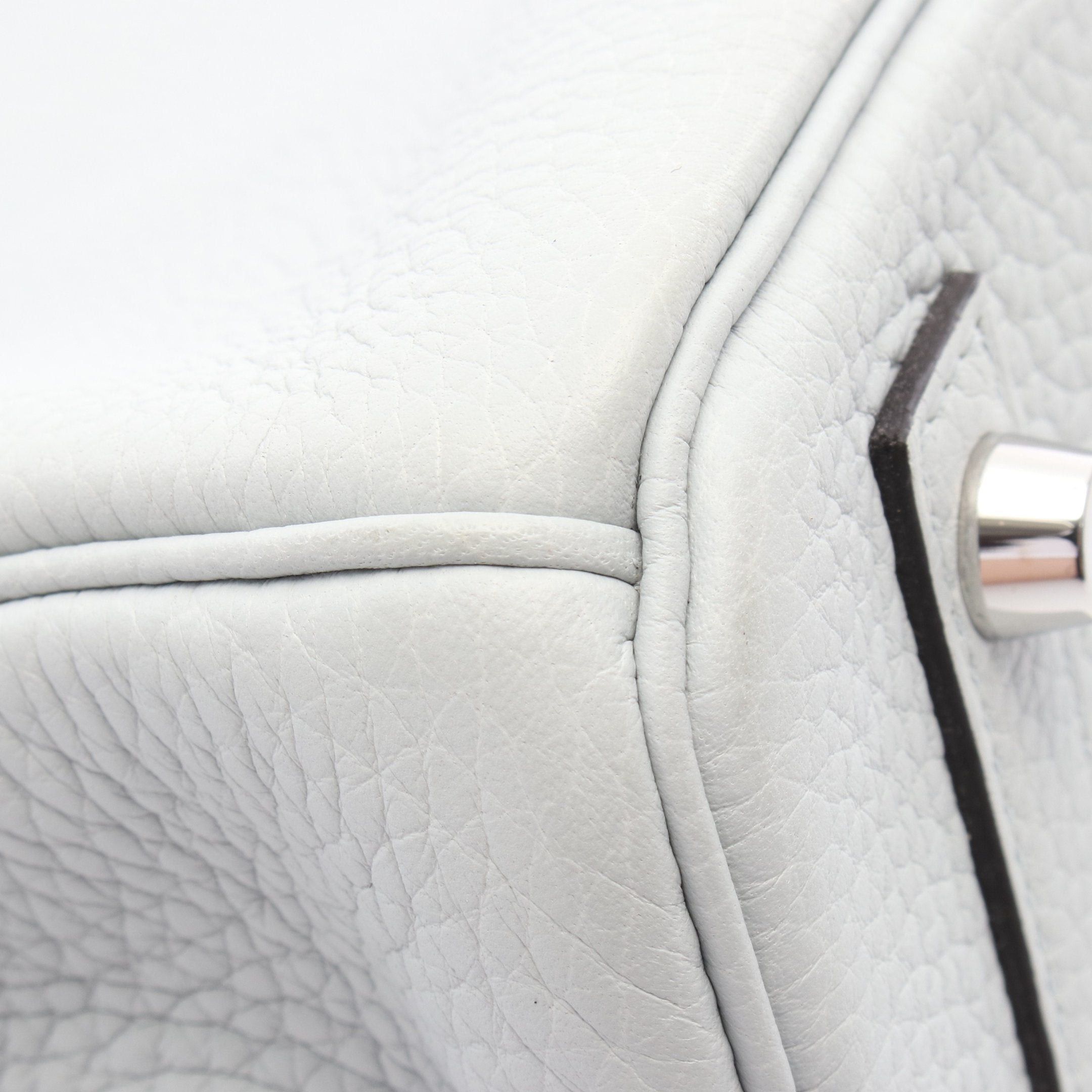Hermes Hermes Birkin 30 Blue Blum Handbag Clemence Leather Light Silver Hardware Z Stamp Size ONE SIZE - 7 Thumbnail