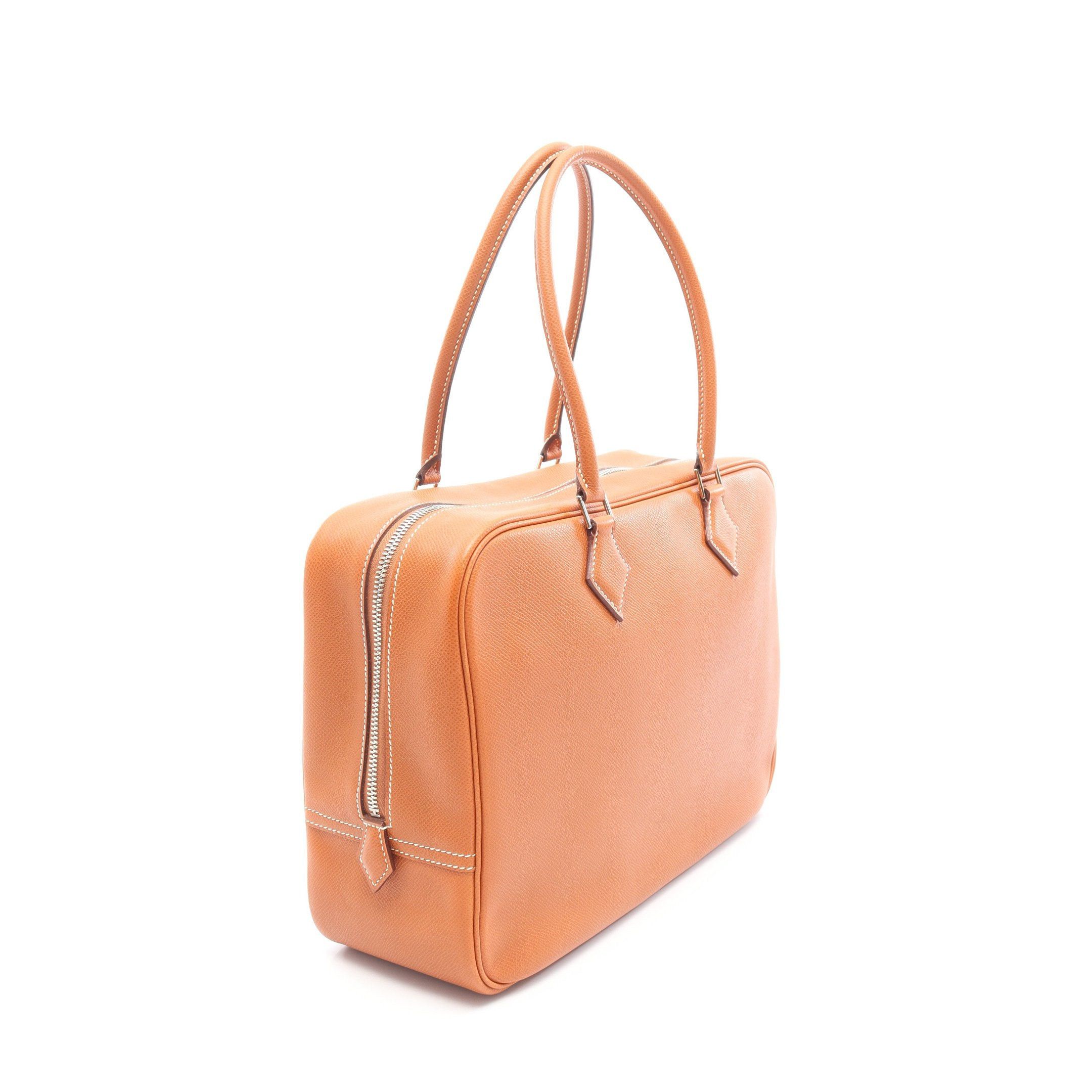 Hermes Hermes Plume 32 Gold Handbag Veau Epsom Light Brown Silver Hardware □J Carved Stamp Size ONE SIZE - 2 Thumbnail