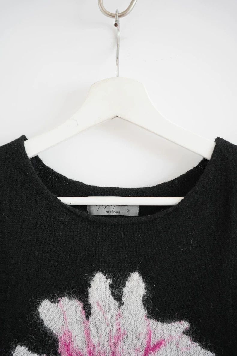 Yohji Yamamoto Black Knit Floral Vest Sweater by Yohji Yamamoto Size US M / EU 48-50 / 2 - 4 Thumbnail