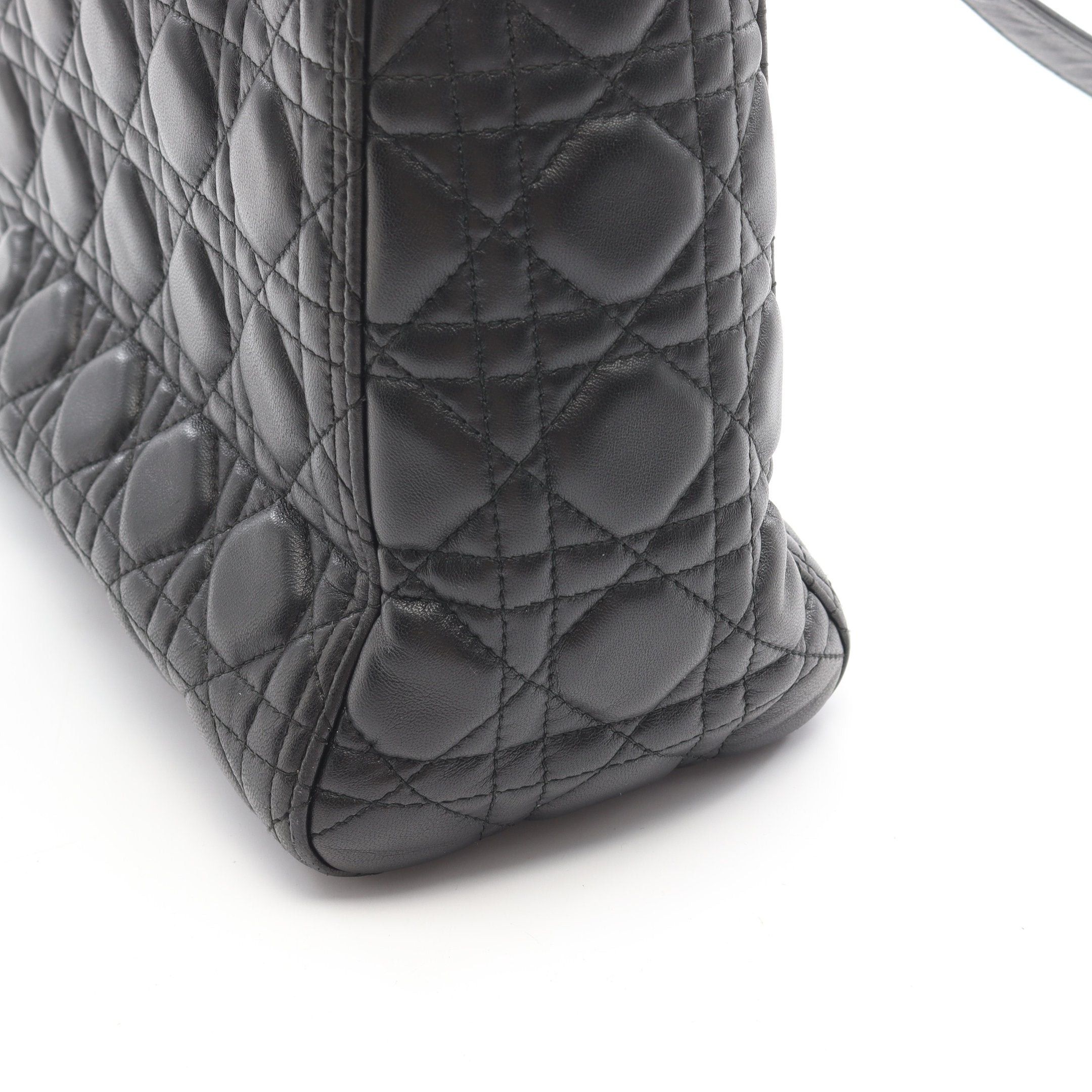 Dior Dior Lady Dior Canage Handbag Leather Black Size ONE SIZE - 6 Thumbnail