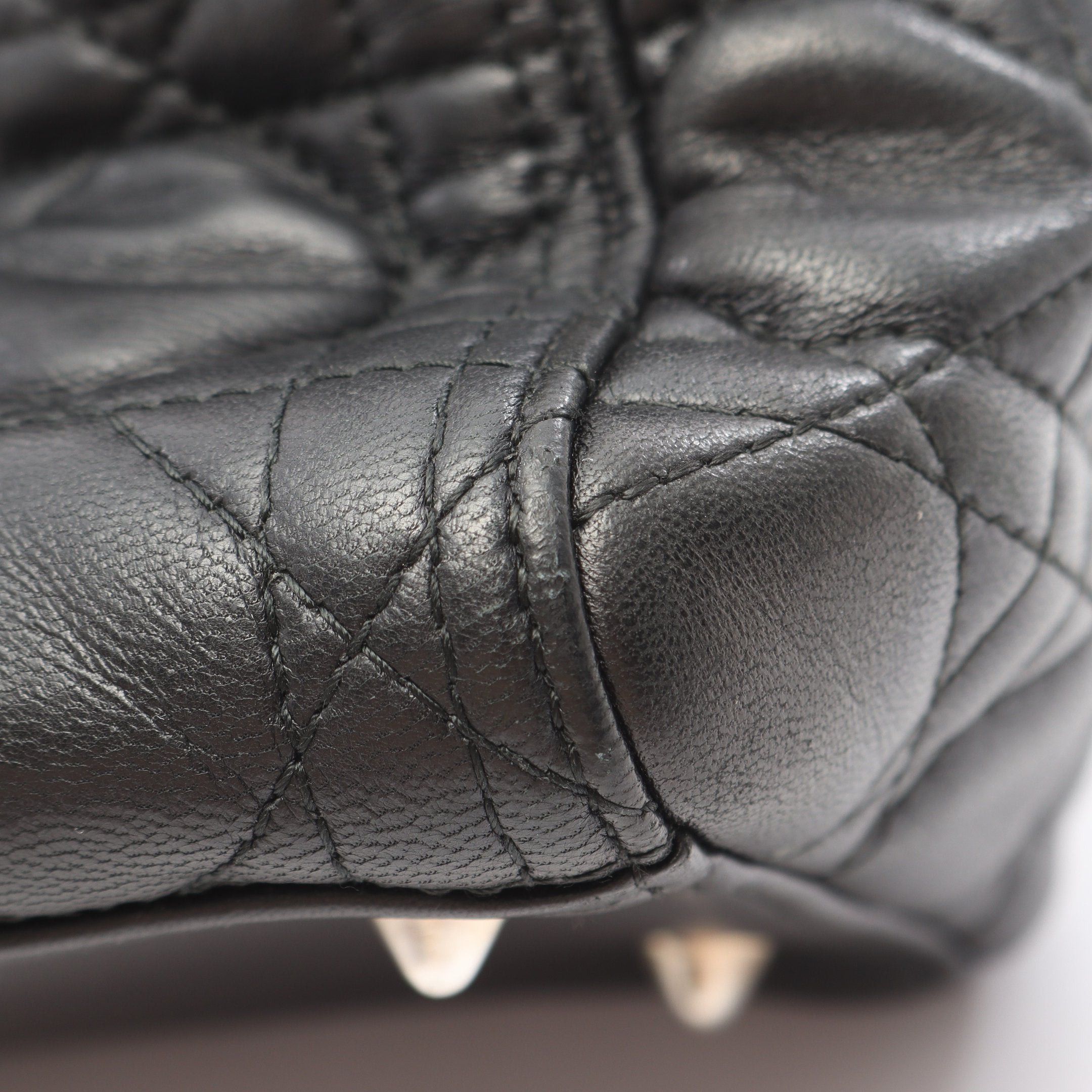 Dior Dior Lady Dior Canage Handbag Leather Black Size ONE SIZE - 7 Thumbnail