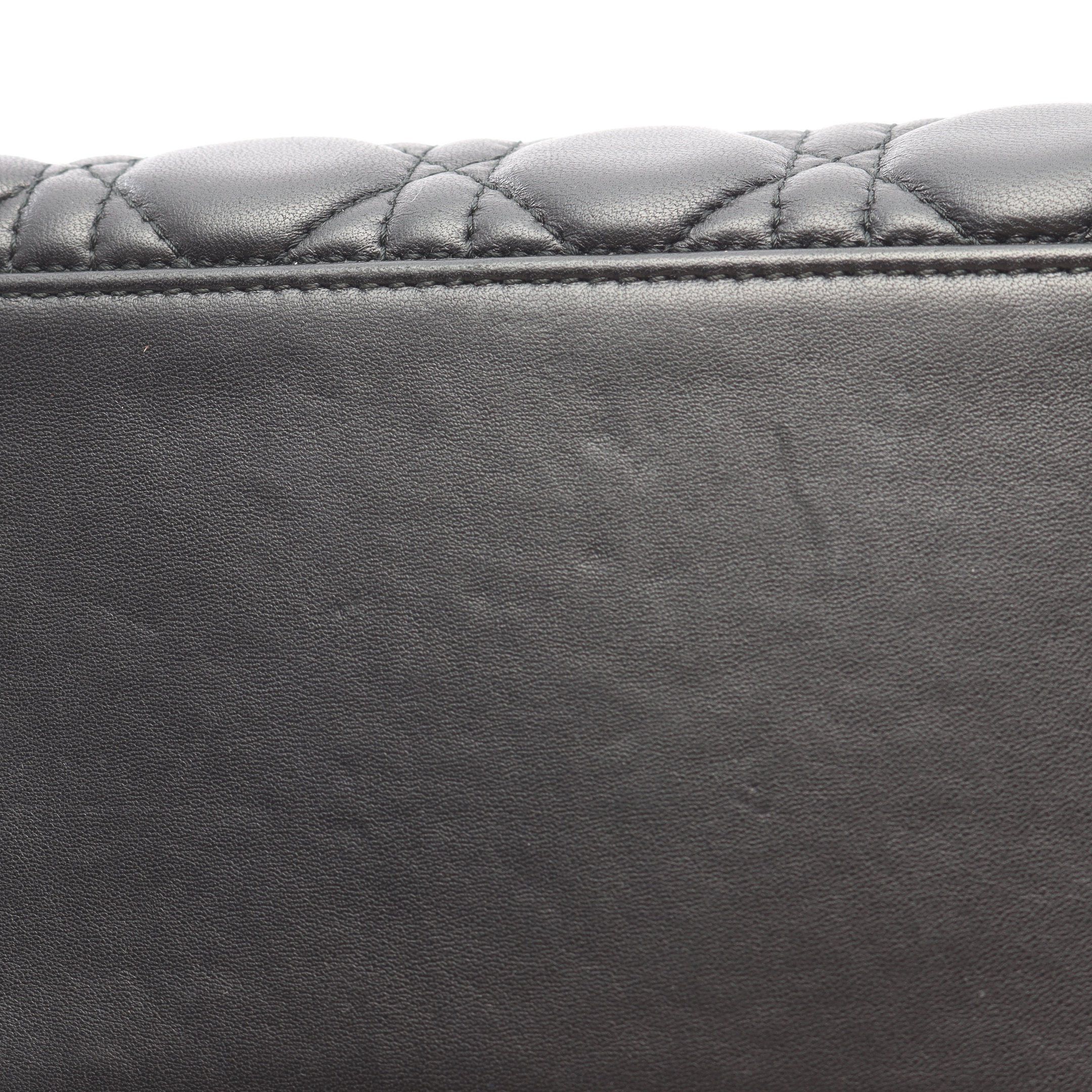 Dior Dior Lady Dior Canage Handbag Leather Black Size ONE SIZE - 8 Thumbnail