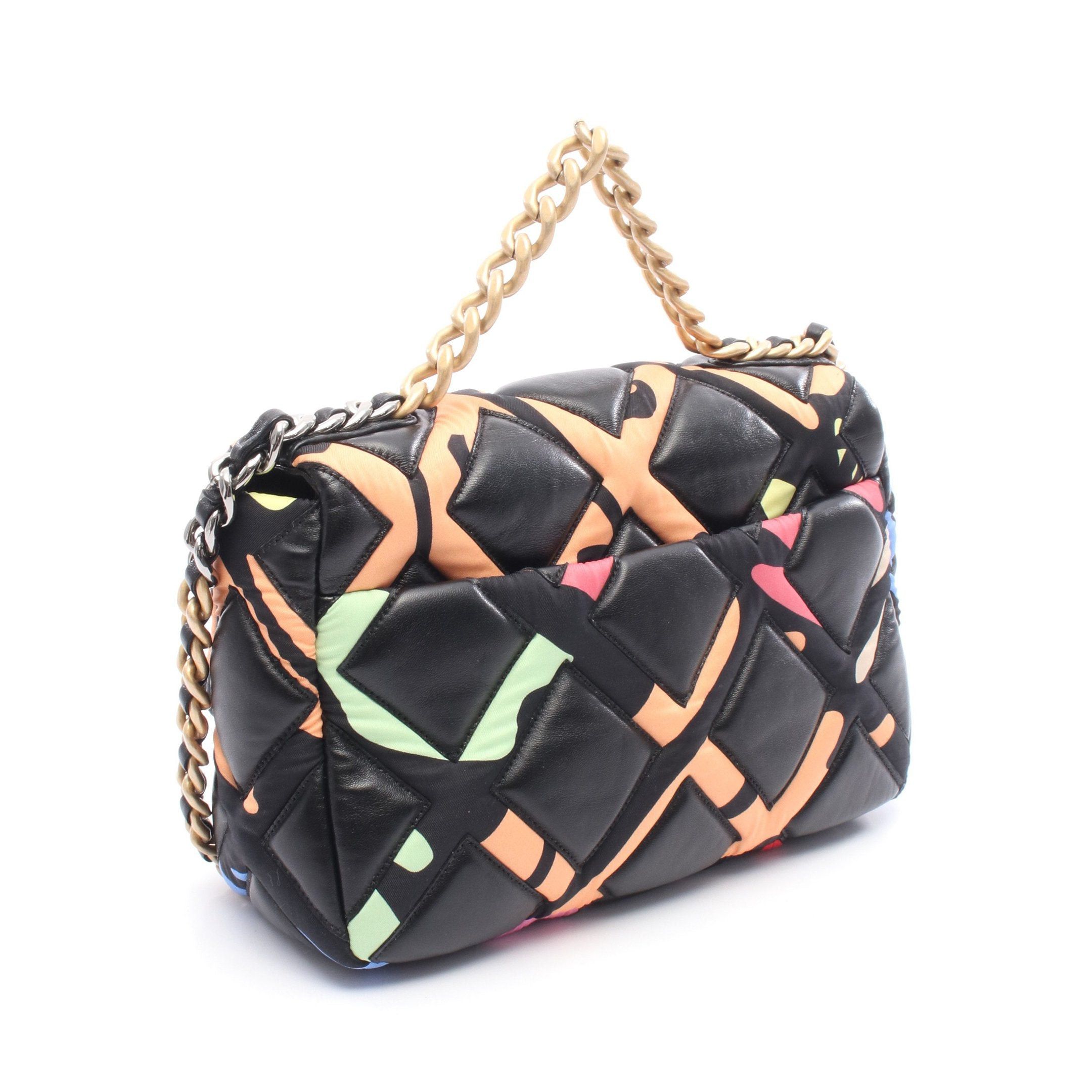 Chanel Chanel 19 Dizeneuf Matelasse Chain Shoulder Bag Leather Jersey Fiber Black Multicolor Combination Metal Fittings Size ONE SIZE - 2 Thumbnail