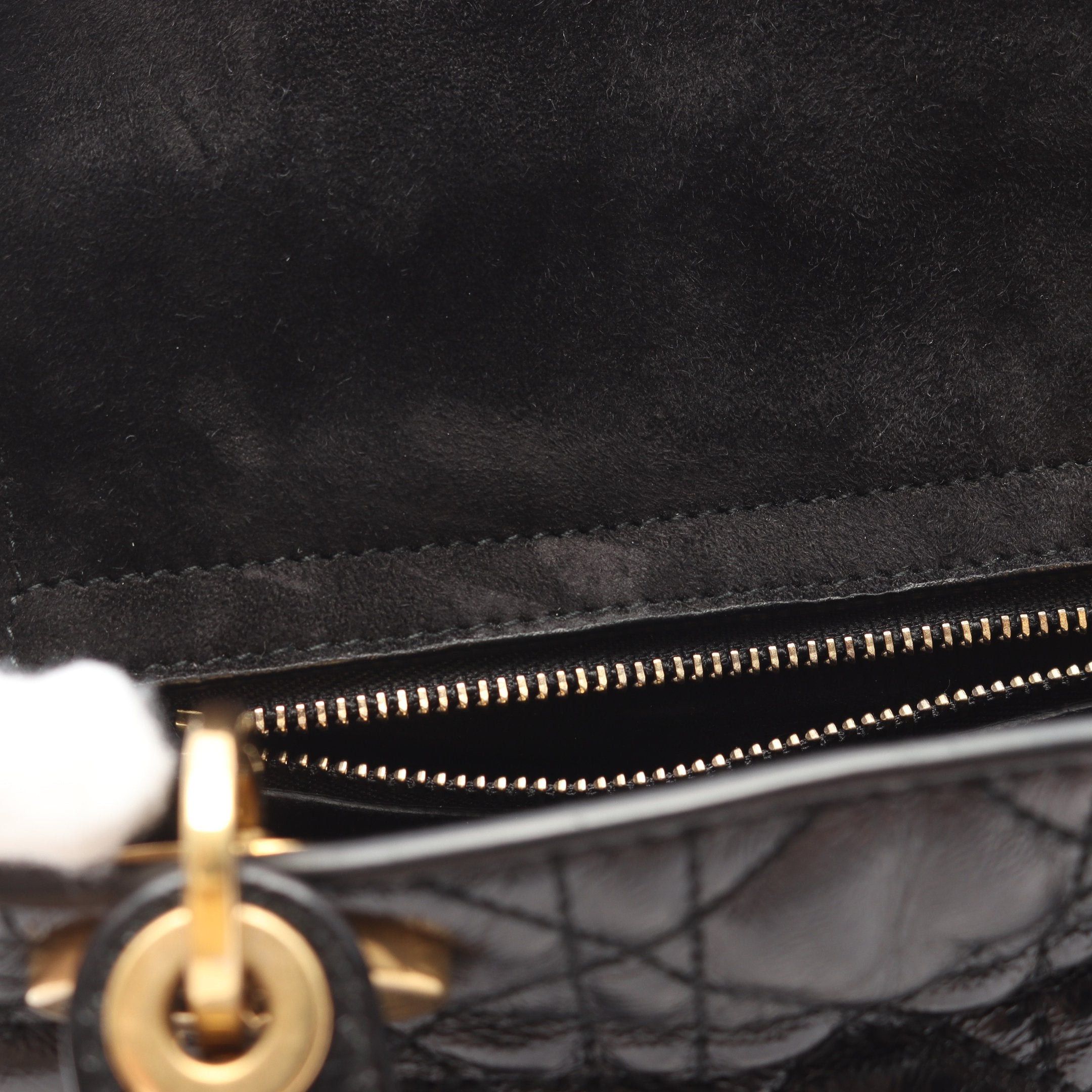 Dior Dior Lady Dior Small Canage Handbag Leather Black Size ONE SIZE - 9 Thumbnail