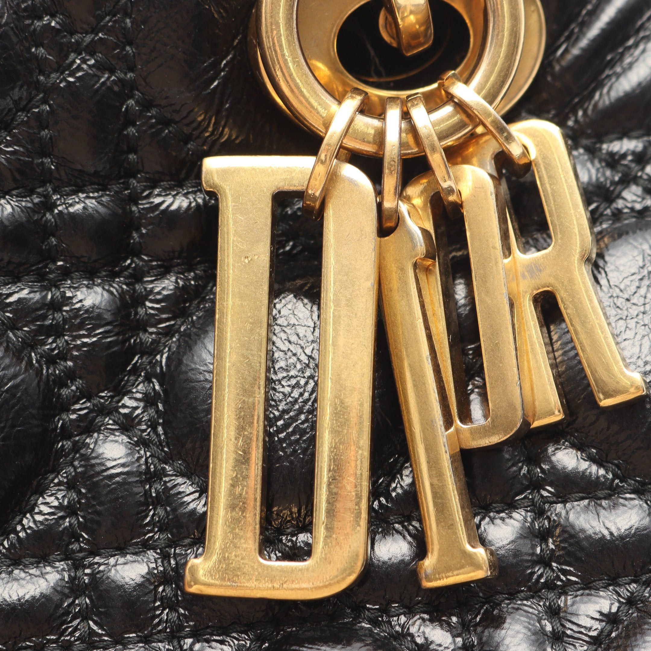 Dior Dior Lady Dior Small Canage Handbag Leather Black Size ONE SIZE - 6 Thumbnail