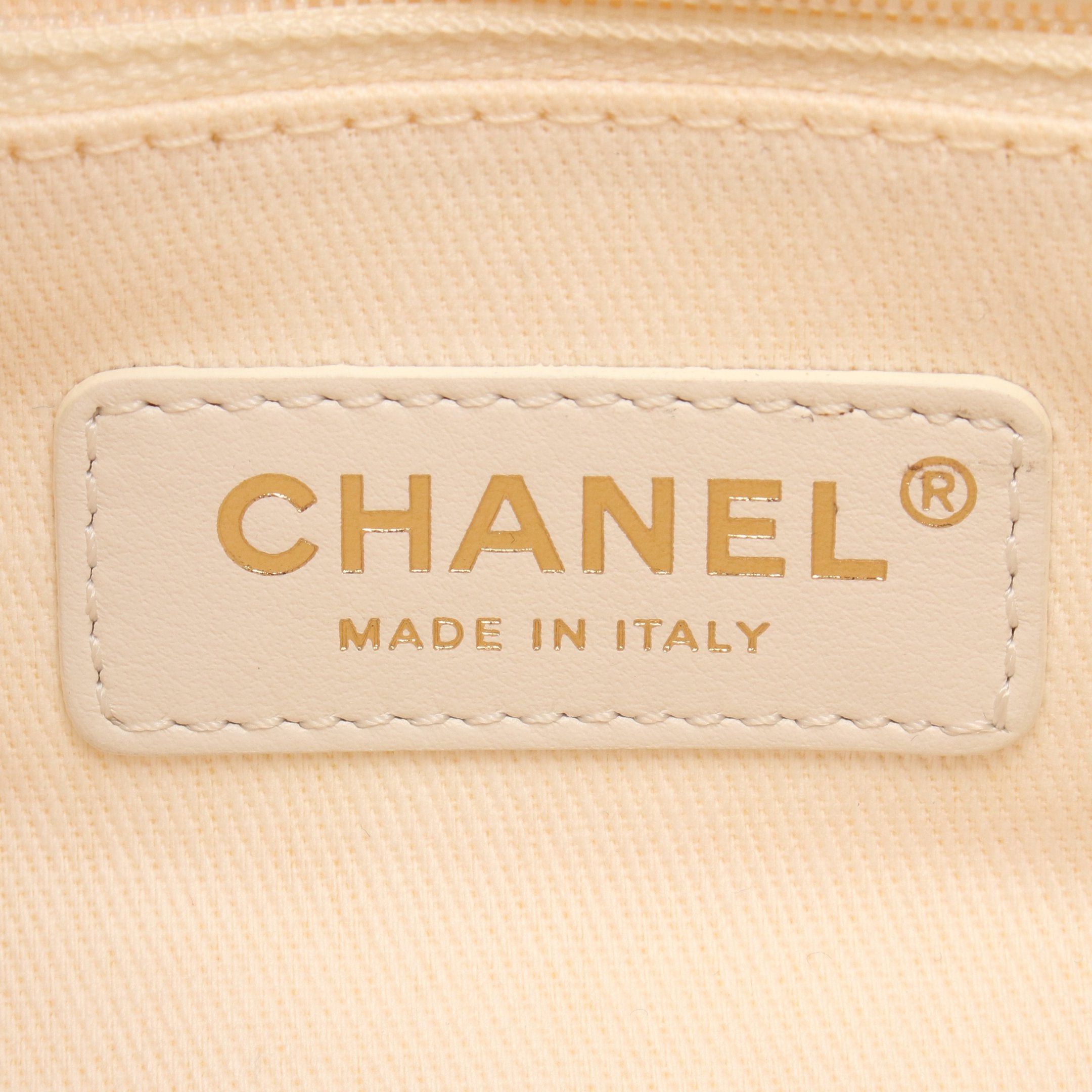 Chanel Chanel Deauville Purse Chain Shoulder Bag Canvas Leather Ivory Light Brown Gold Hardware Fake Pearl Size ONE SIZE - 4 Thumbnail