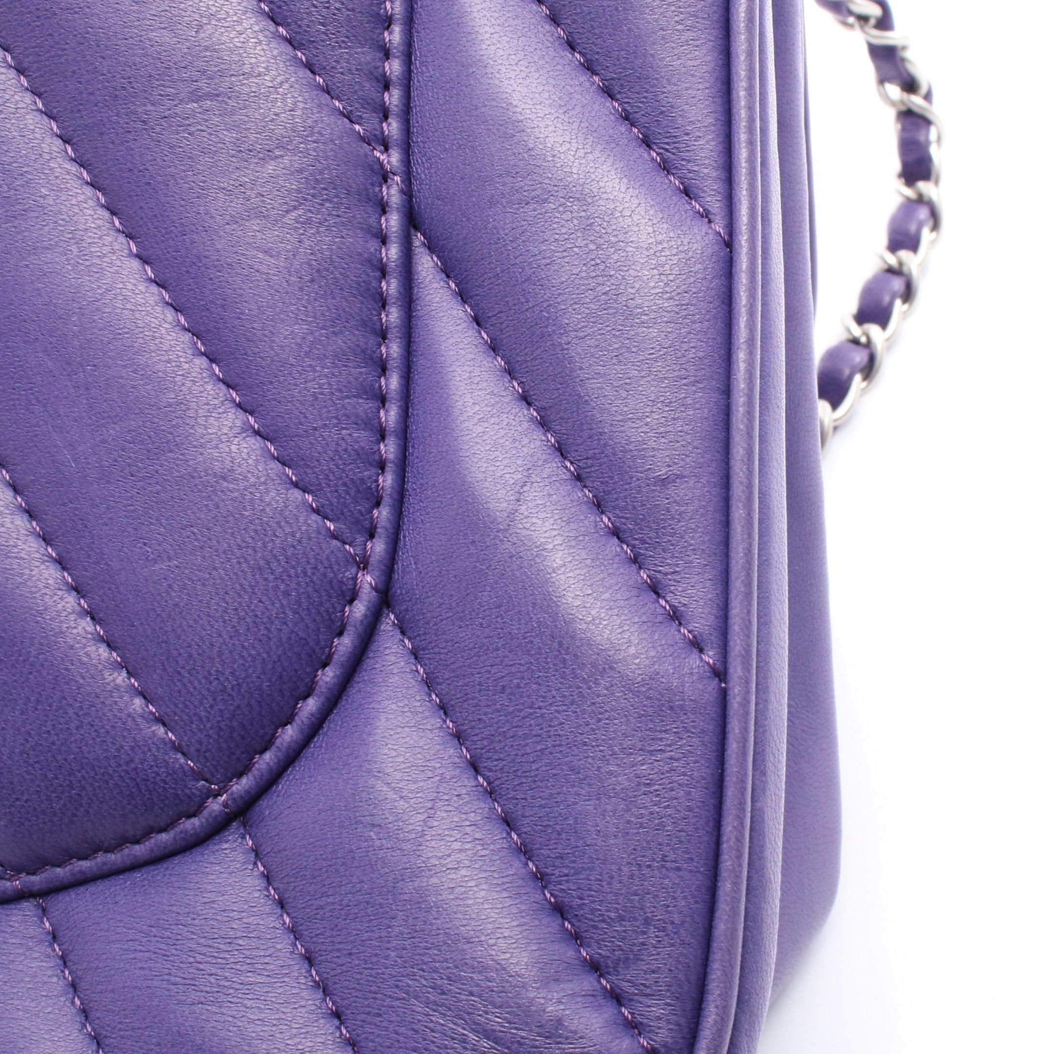 Chanel Chanel Chain Shoulder Bag Leather Purple Silver Hardware Size ONE SIZE - 11 Thumbnail