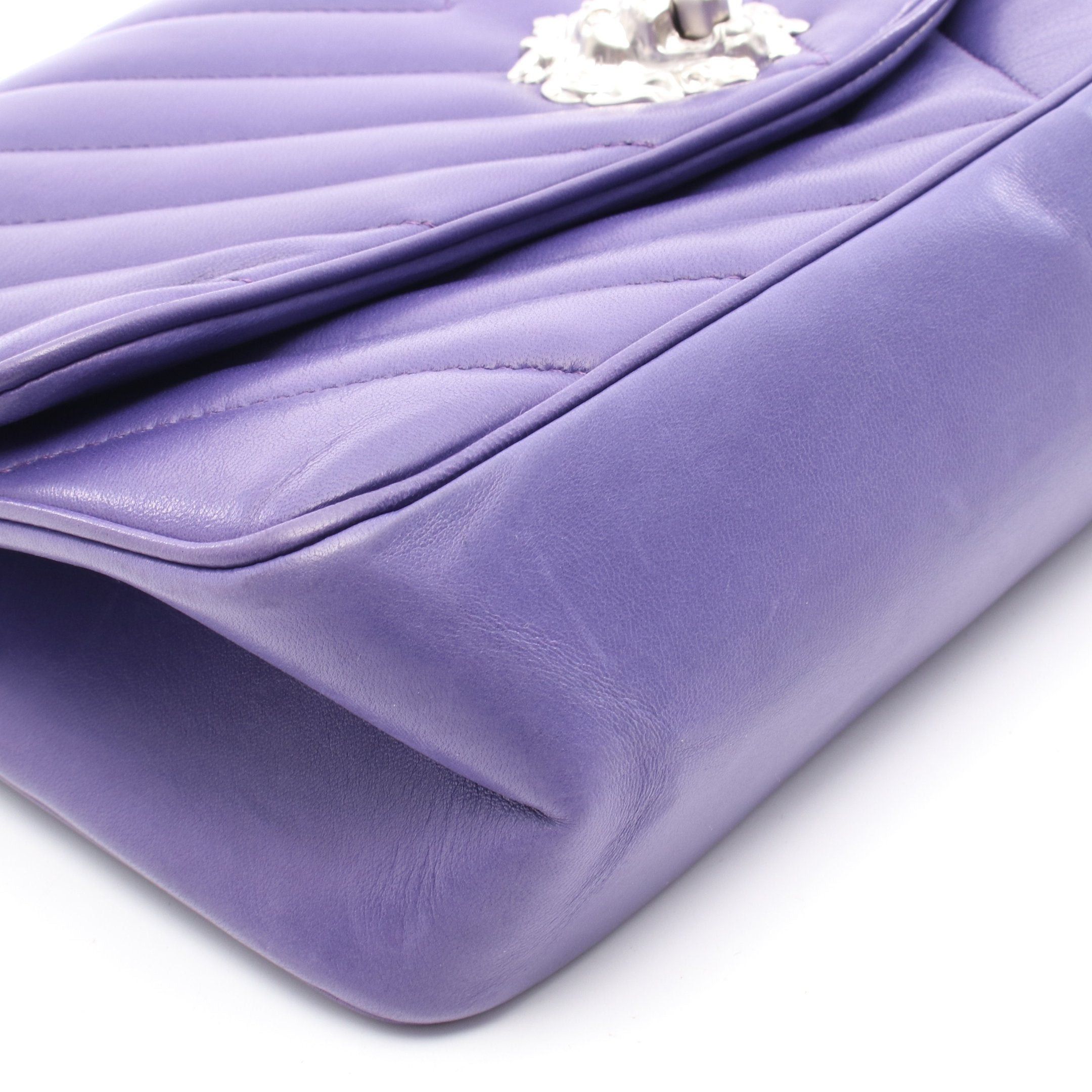 Chanel Chanel Chain Shoulder Bag Leather Purple Silver Hardware Size ONE SIZE - 9 Thumbnail