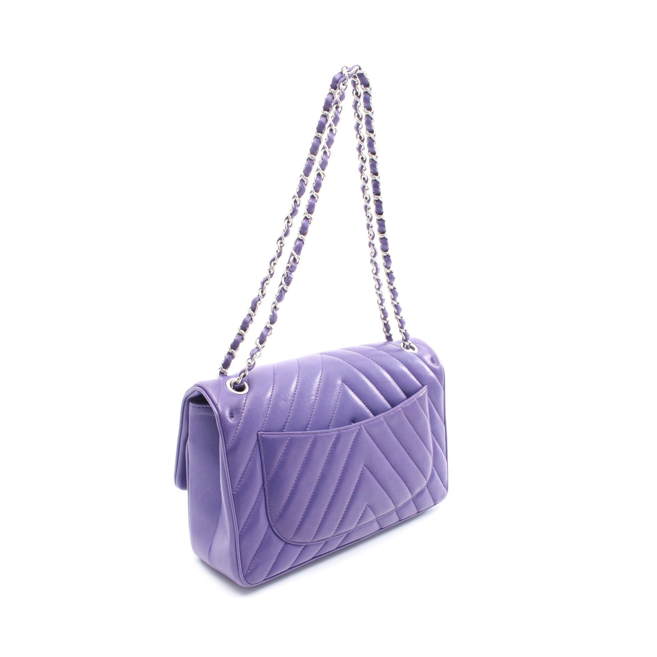 Chanel Chanel Chain Shoulder Bag Leather Purple Silver Hardware Size ONE SIZE - 2 Thumbnail