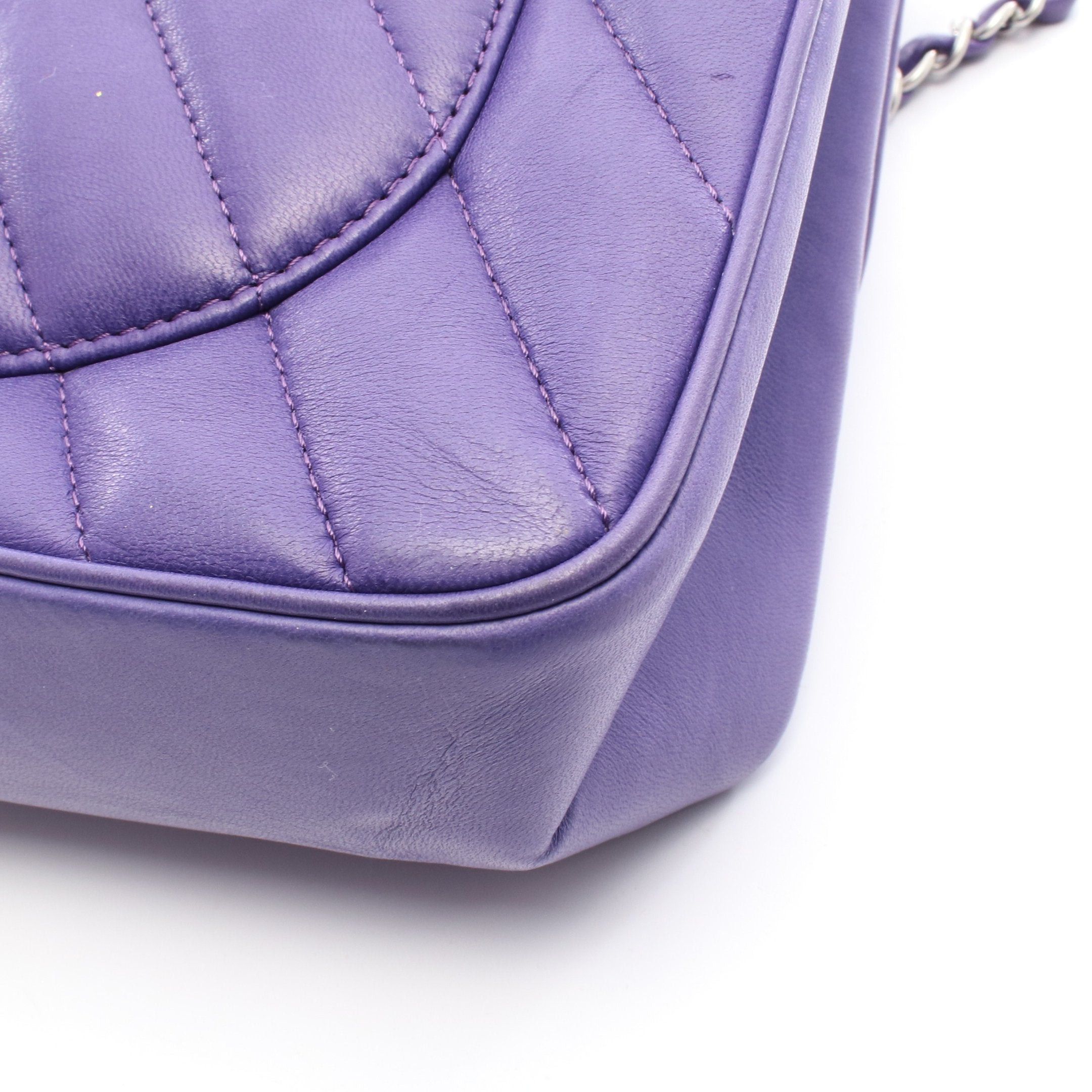 Chanel Chanel Chain Shoulder Bag Leather Purple Silver Hardware Size ONE SIZE - 10 Thumbnail