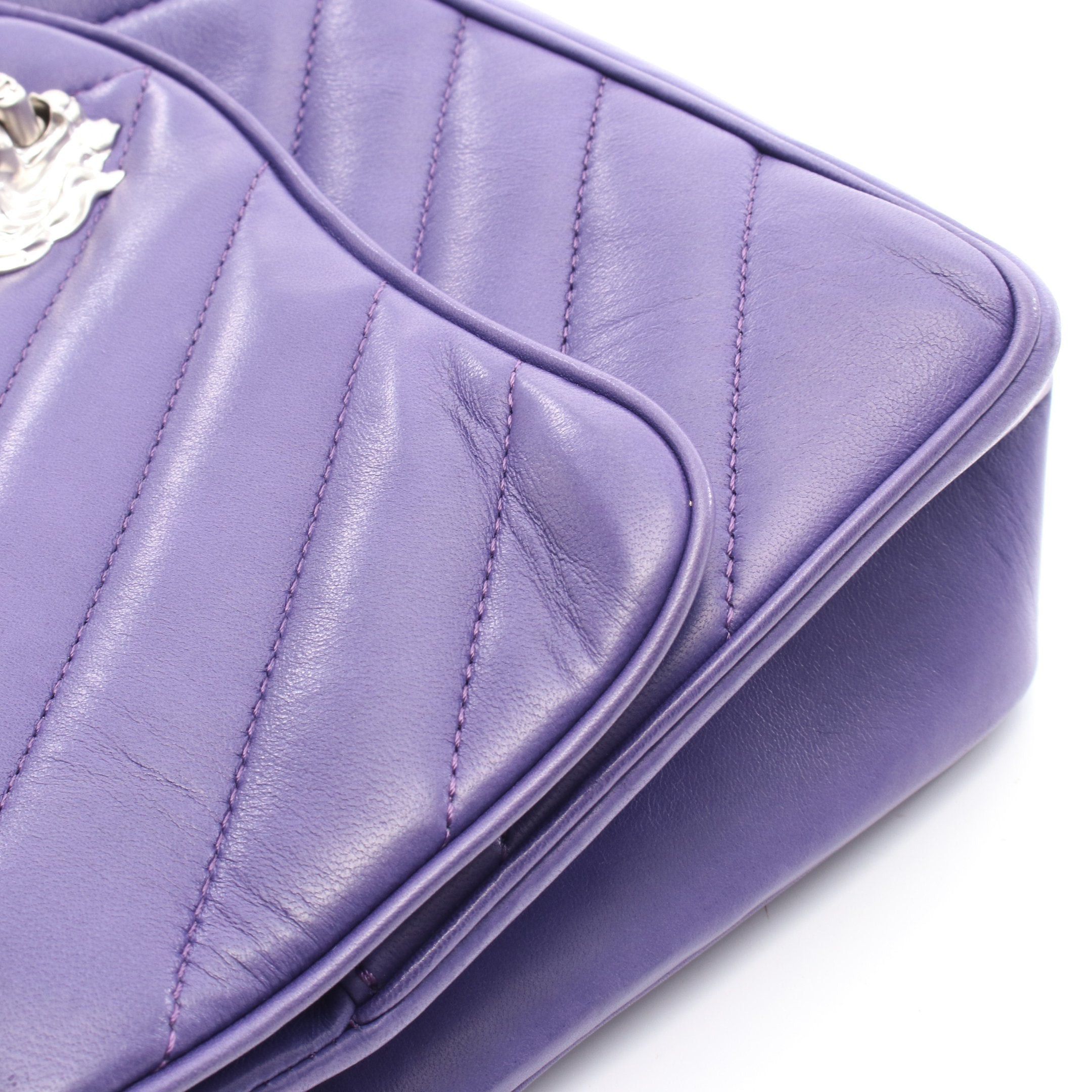 Chanel Chanel Chain Shoulder Bag Leather Purple Silver Hardware Size ONE SIZE - 12 Thumbnail