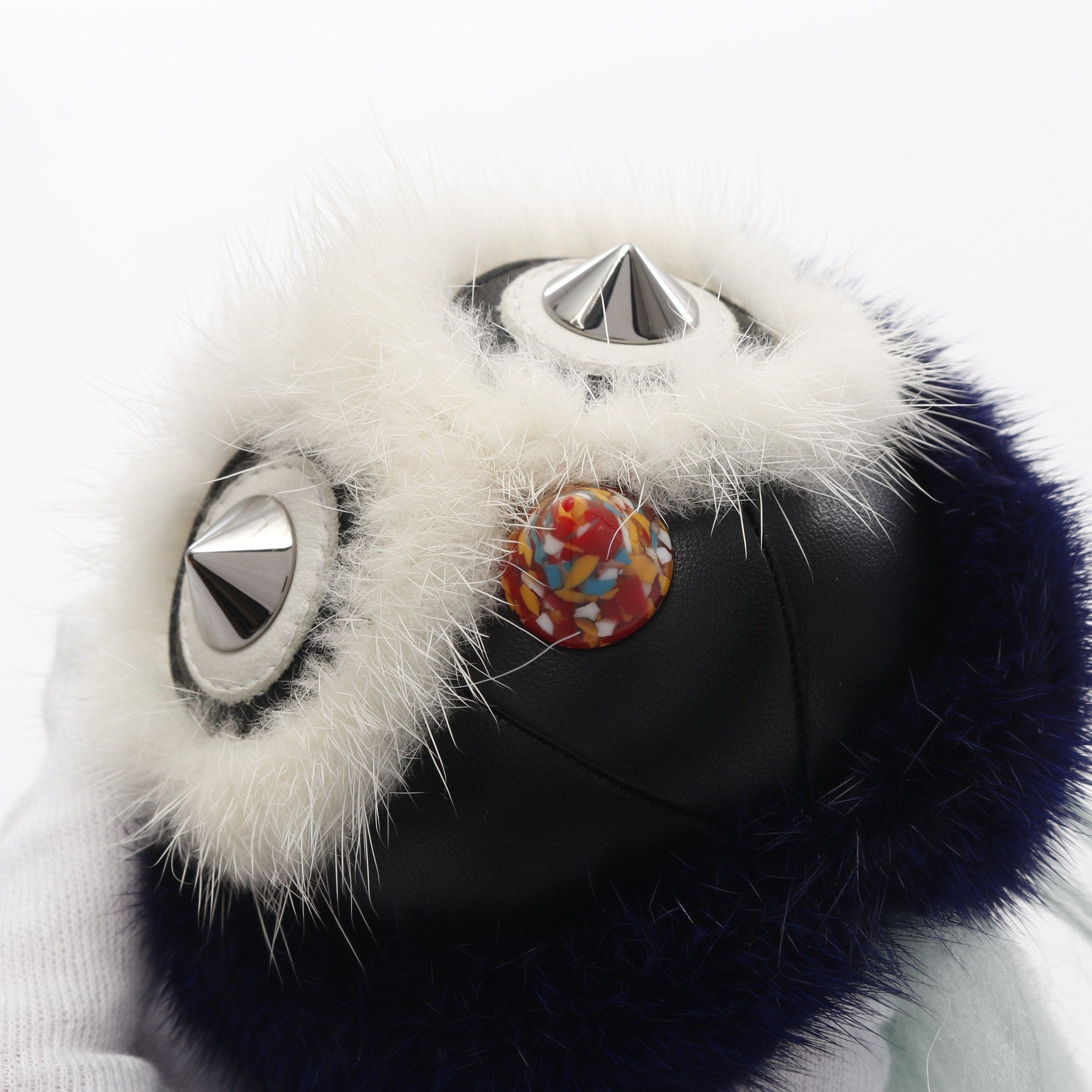 Fendi Fendi Monster Bag Bugs Charm Fur Leather Black Multicolor Size ONE SIZE - 7 Thumbnail