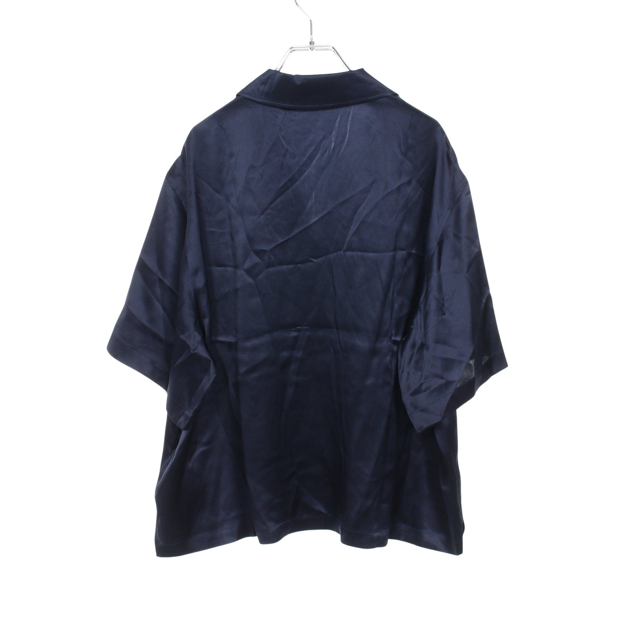 Coach Coach Top Floral Embroidery Shirt Short Sleeve Silk Navy Size ONE SIZE - 2 Thumbnail