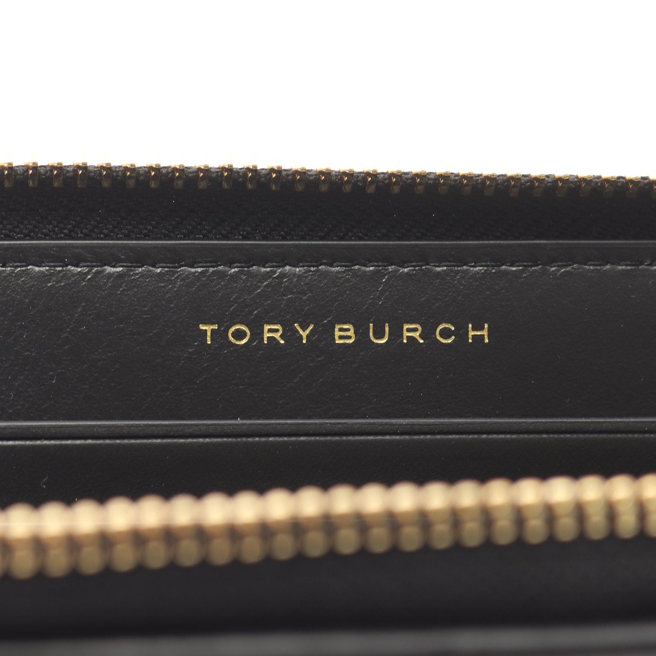 Tory Burch Tory Burch Kira Chevron Continental Wallet Round Zipper Long Leather Black Size ONE SIZE - 4 Thumbnail