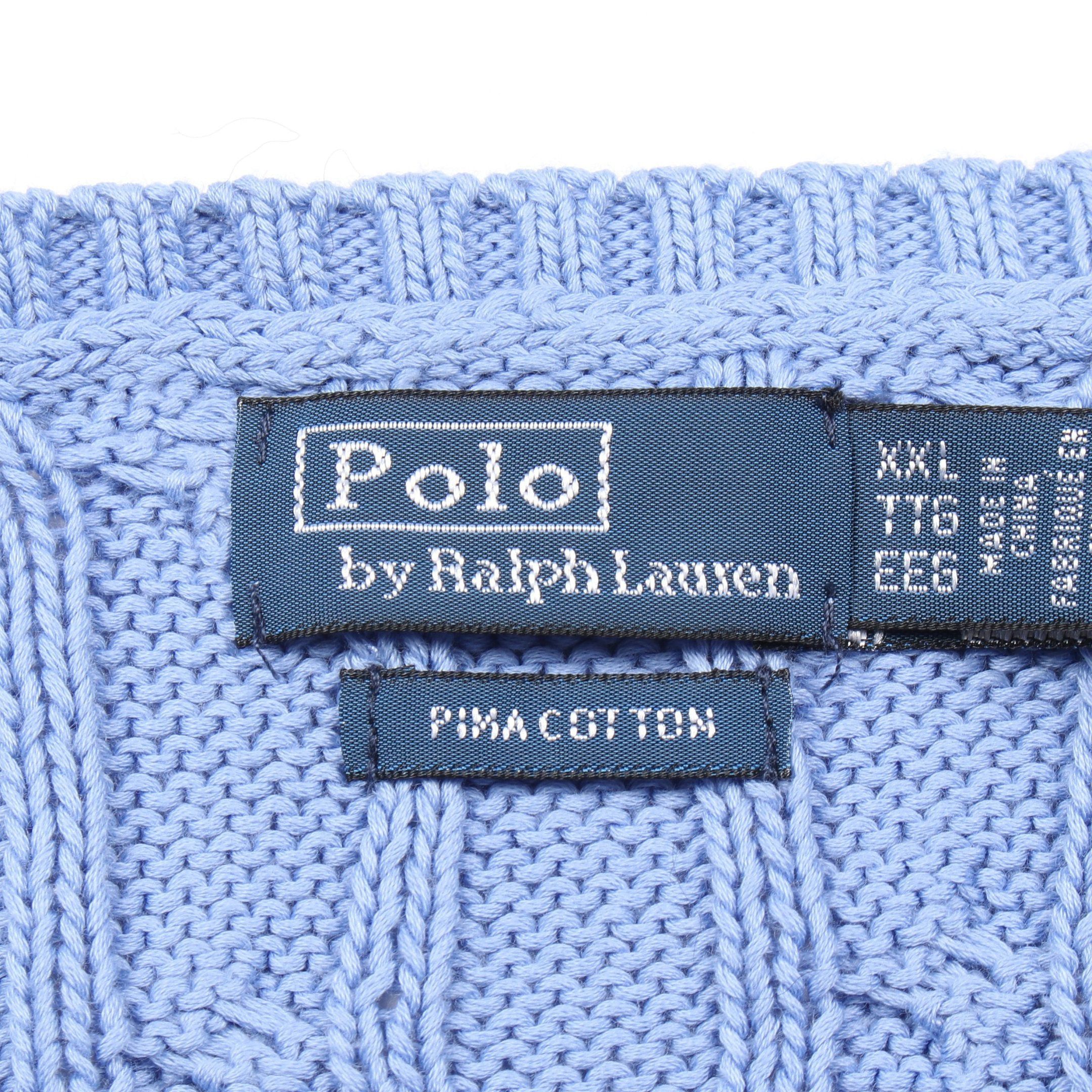 Ralph Lauren Ralph Lauren Knit V-Neck Cotton Blue Size ONE SIZE - 3 Thumbnail