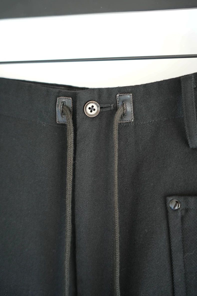 Yohji Yamamoto Yohji Yamamoto Black Wool Drawstring Pants Size US 26 / EU 42 - 3 Thumbnail