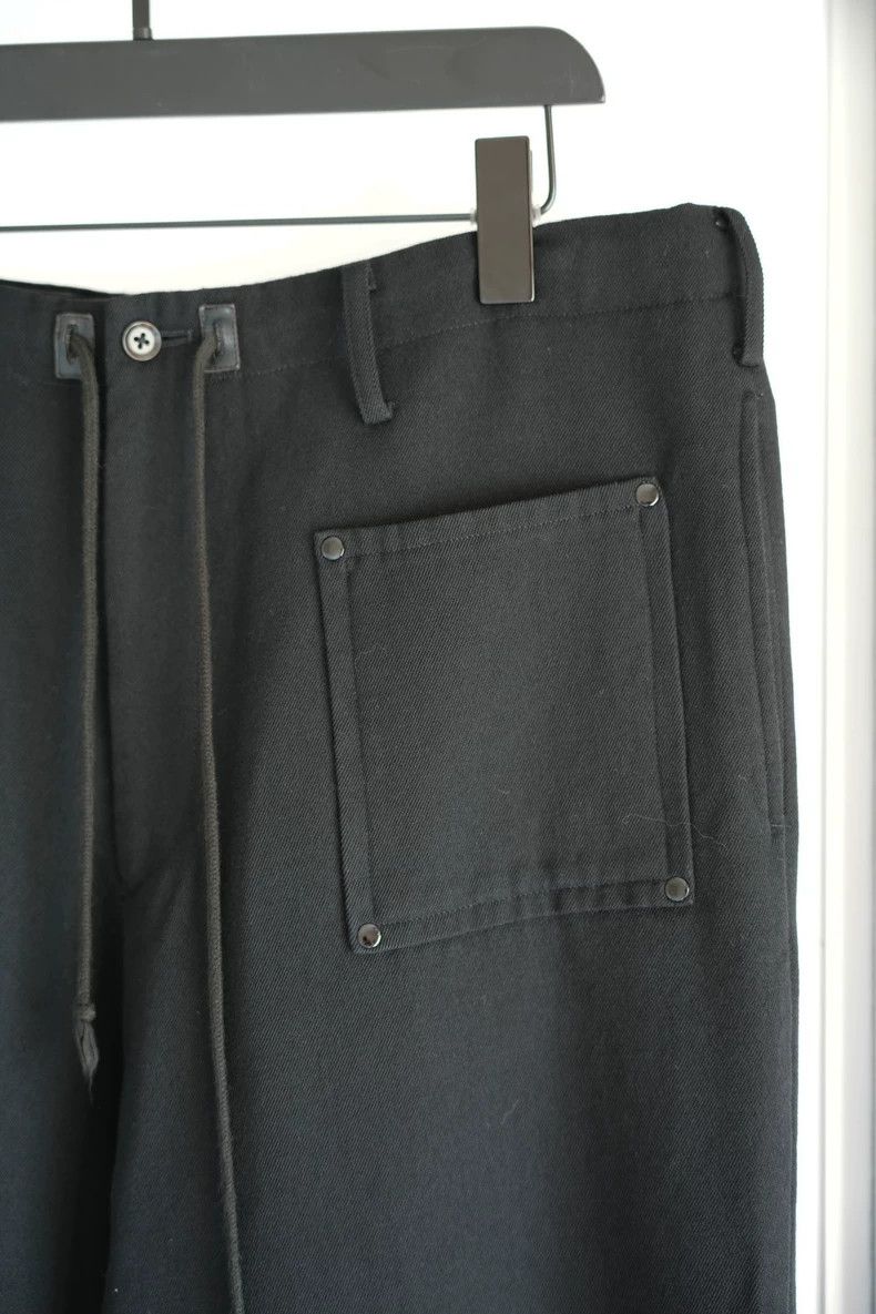 Yohji Yamamoto Yohji Yamamoto Black Wool Drawstring Pants Size US 26 / EU 42 - 4 Thumbnail