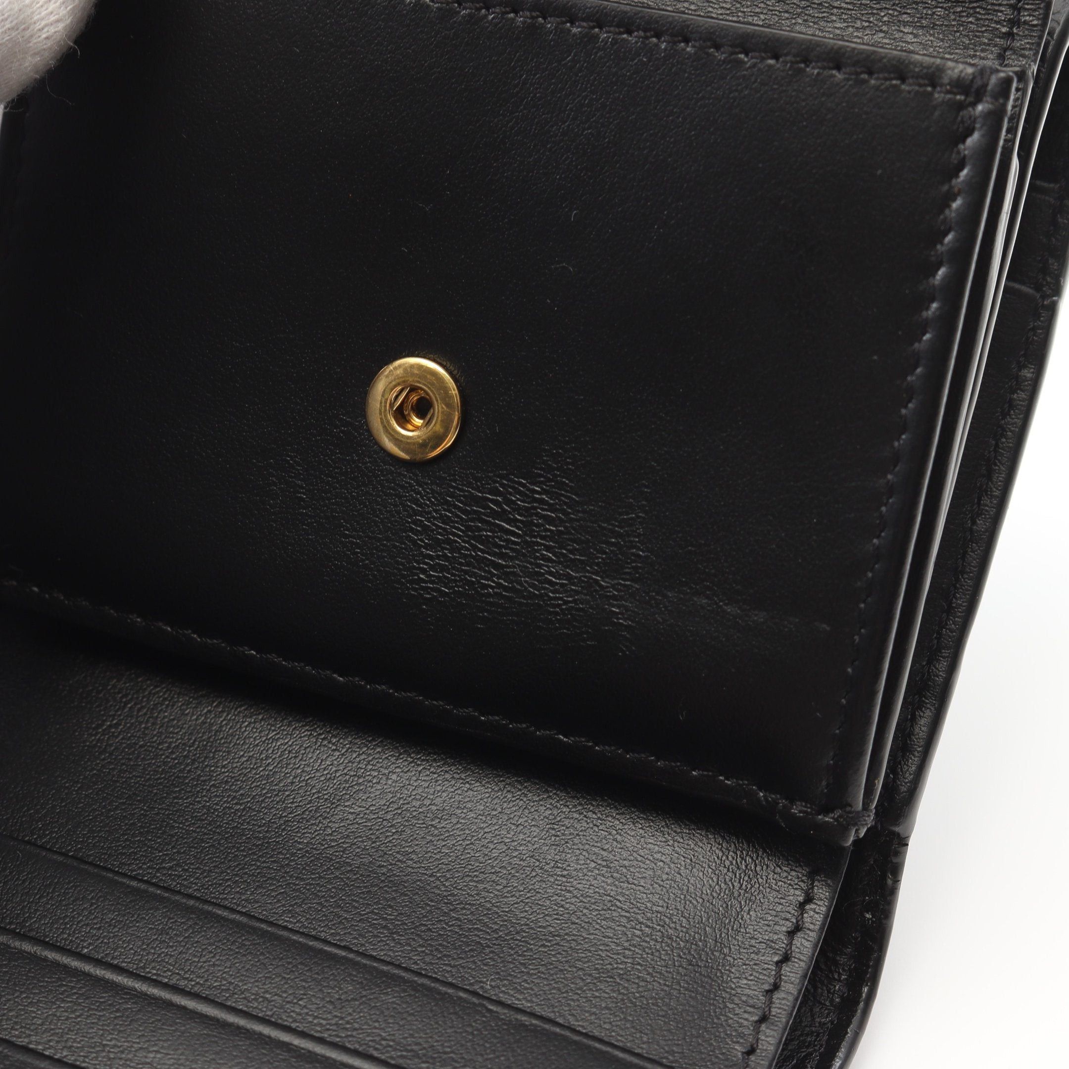 Celine Celine Small Trifold Wallet Leather Black Size ONE SIZE - 7 Thumbnail