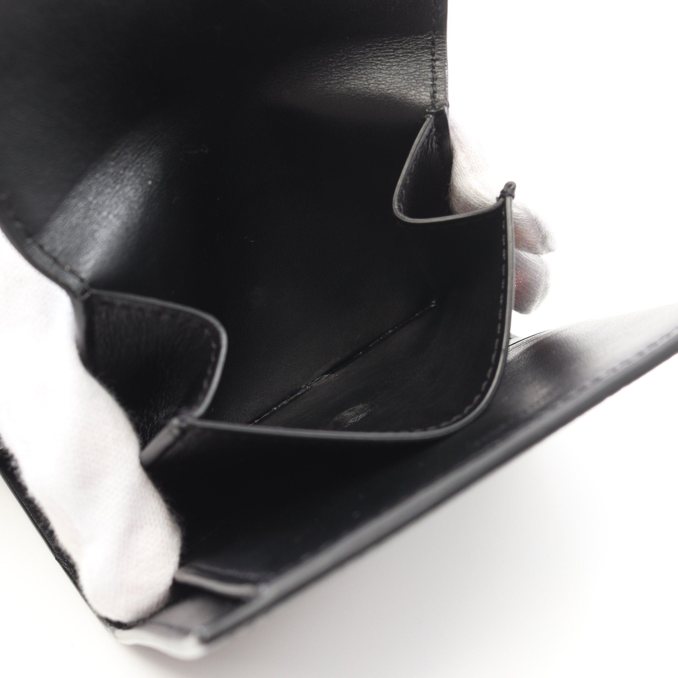 Celine Celine Small Trifold Wallet Leather Black Size ONE SIZE - 4 Thumbnail