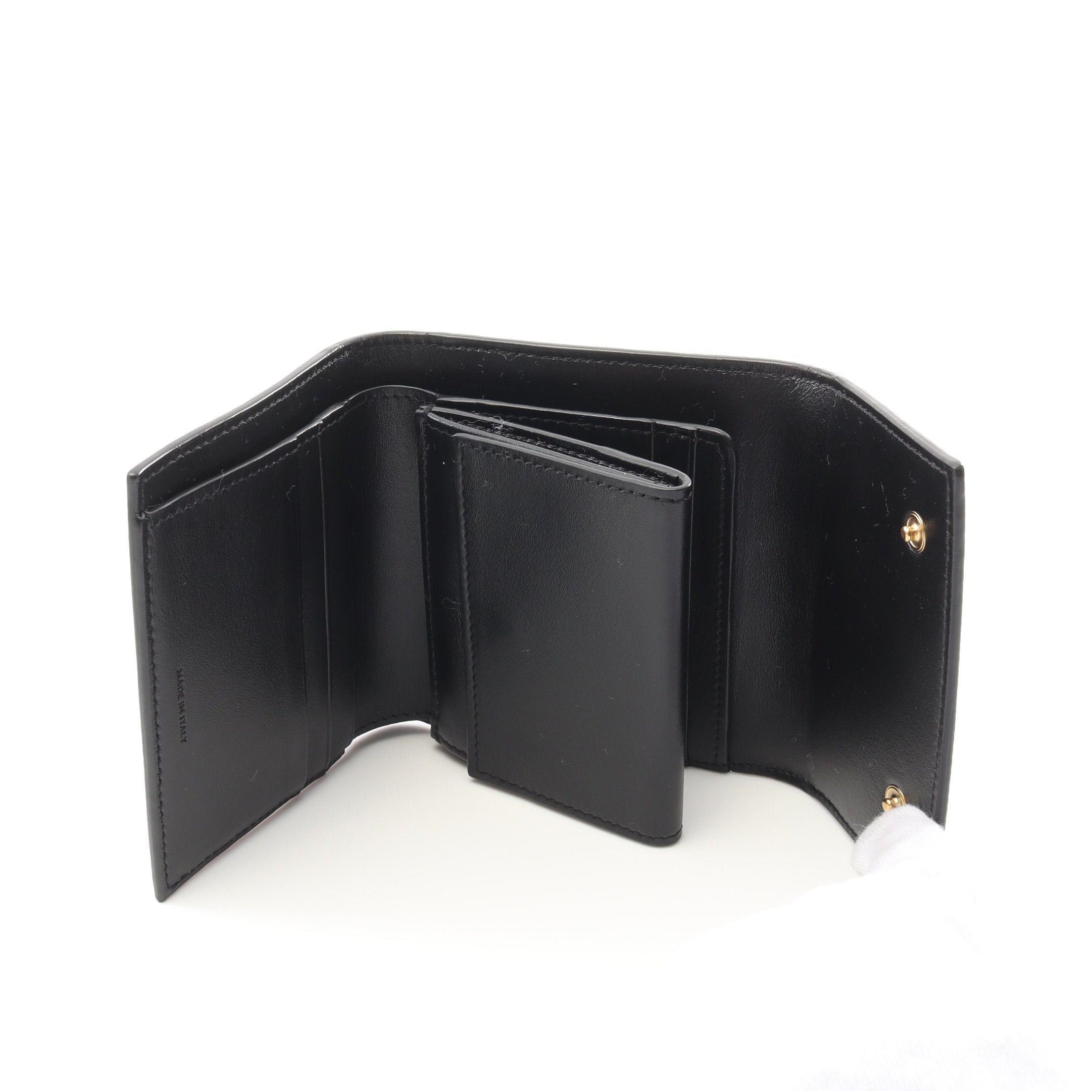 Celine Celine Small Trifold Wallet Leather Black Size ONE SIZE - 3 Thumbnail