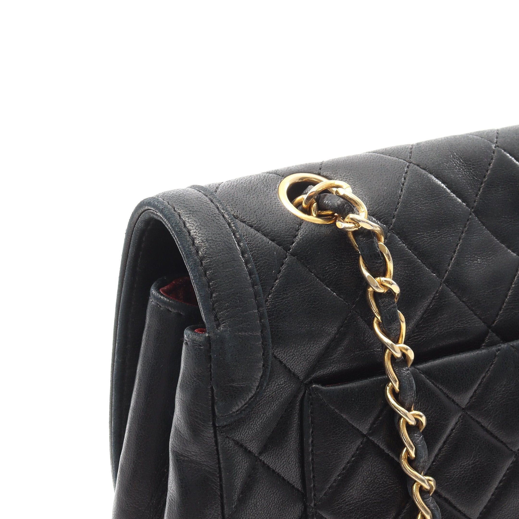 Chanel Chanel Matelasse Chain Shoulder Bag Lambskin Black Gold Hardware Size ONE SIZE - 14 Thumbnail