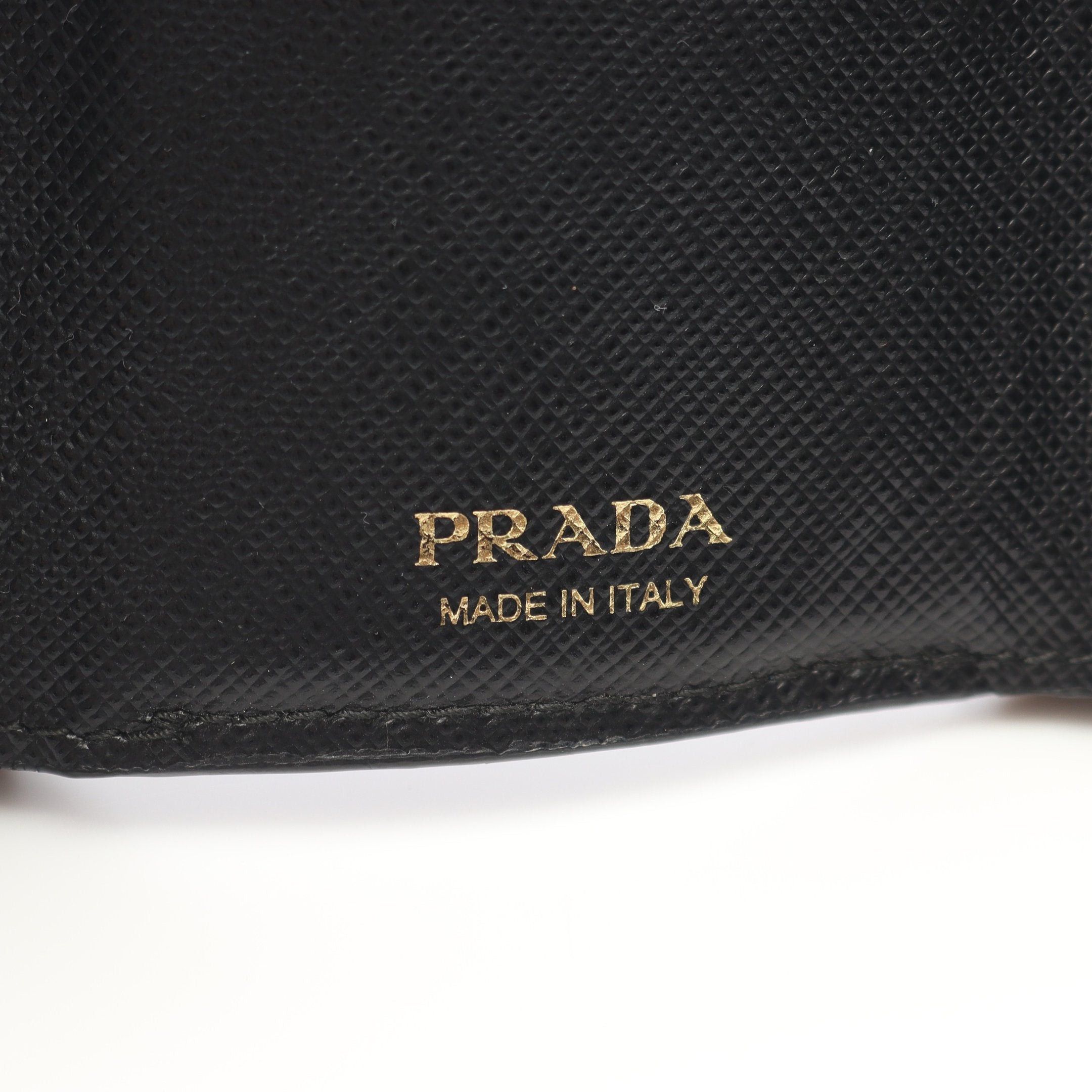 Prada Prada Vitello Move Compact Wallet Trifold Saffiano Leather Black Size ONE SIZE - 5 Thumbnail