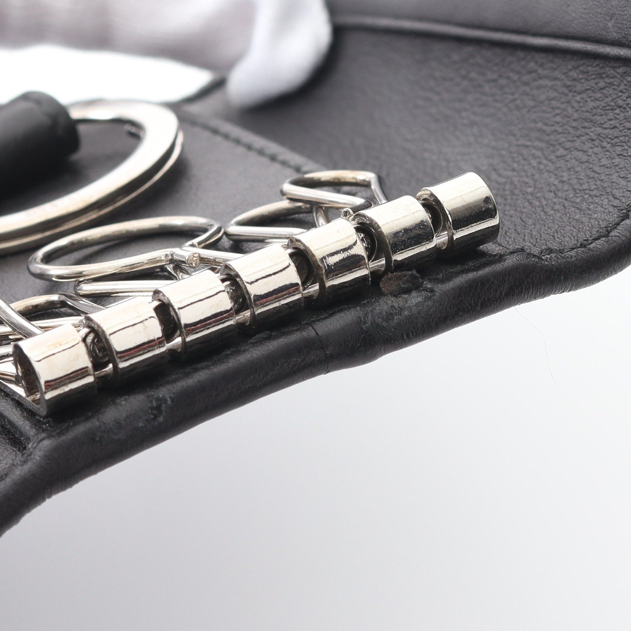 Gucci Gucci Micro Gg Guccissima 6 Key Case Leather Silver Black Size ONE SIZE - 5 Thumbnail