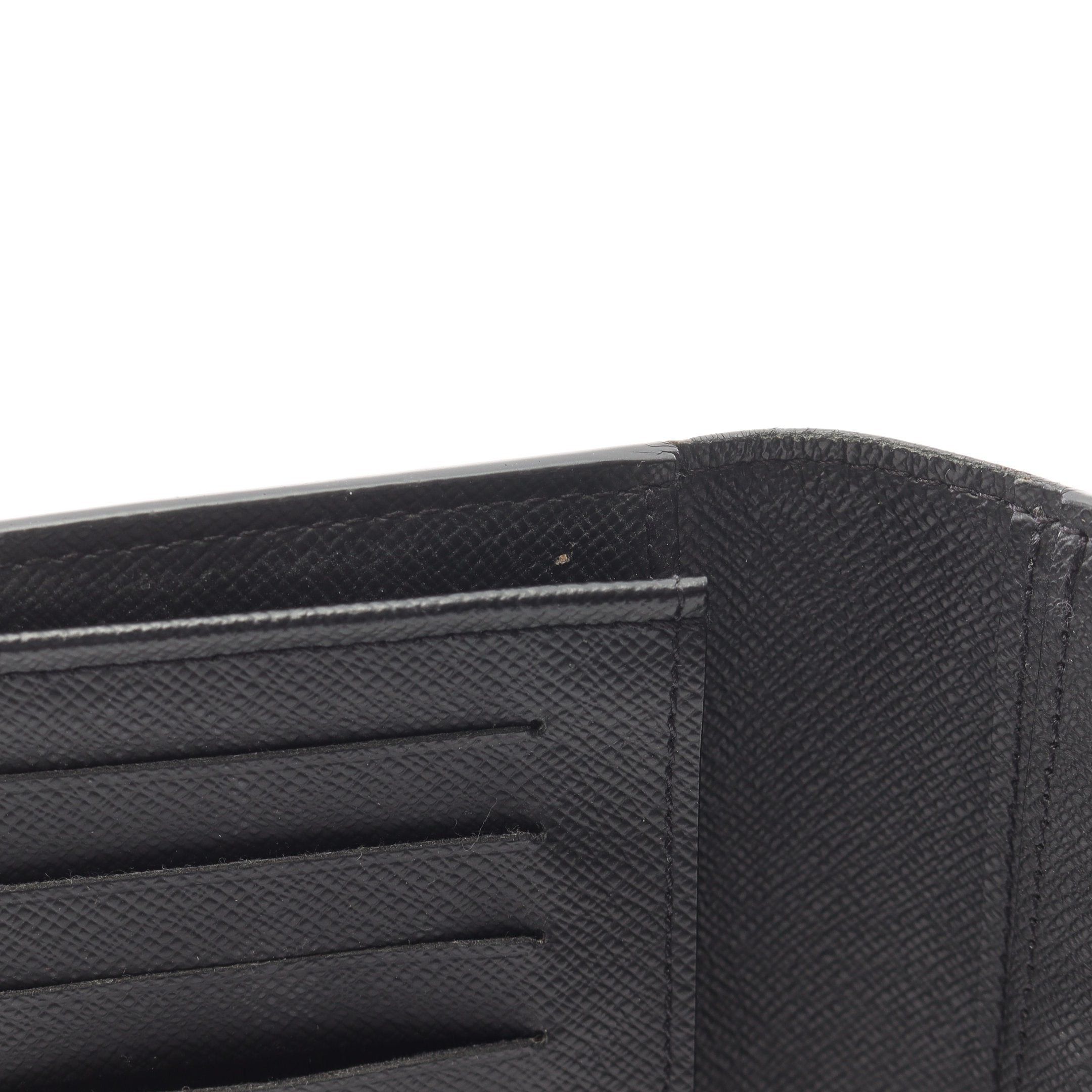 Louis Vuitton Louis Vuitton Portefeuil Ron Taiga Ardoise Bi-Fold Long Wallet Leather Black Size ONE SIZE - 8 Thumbnail