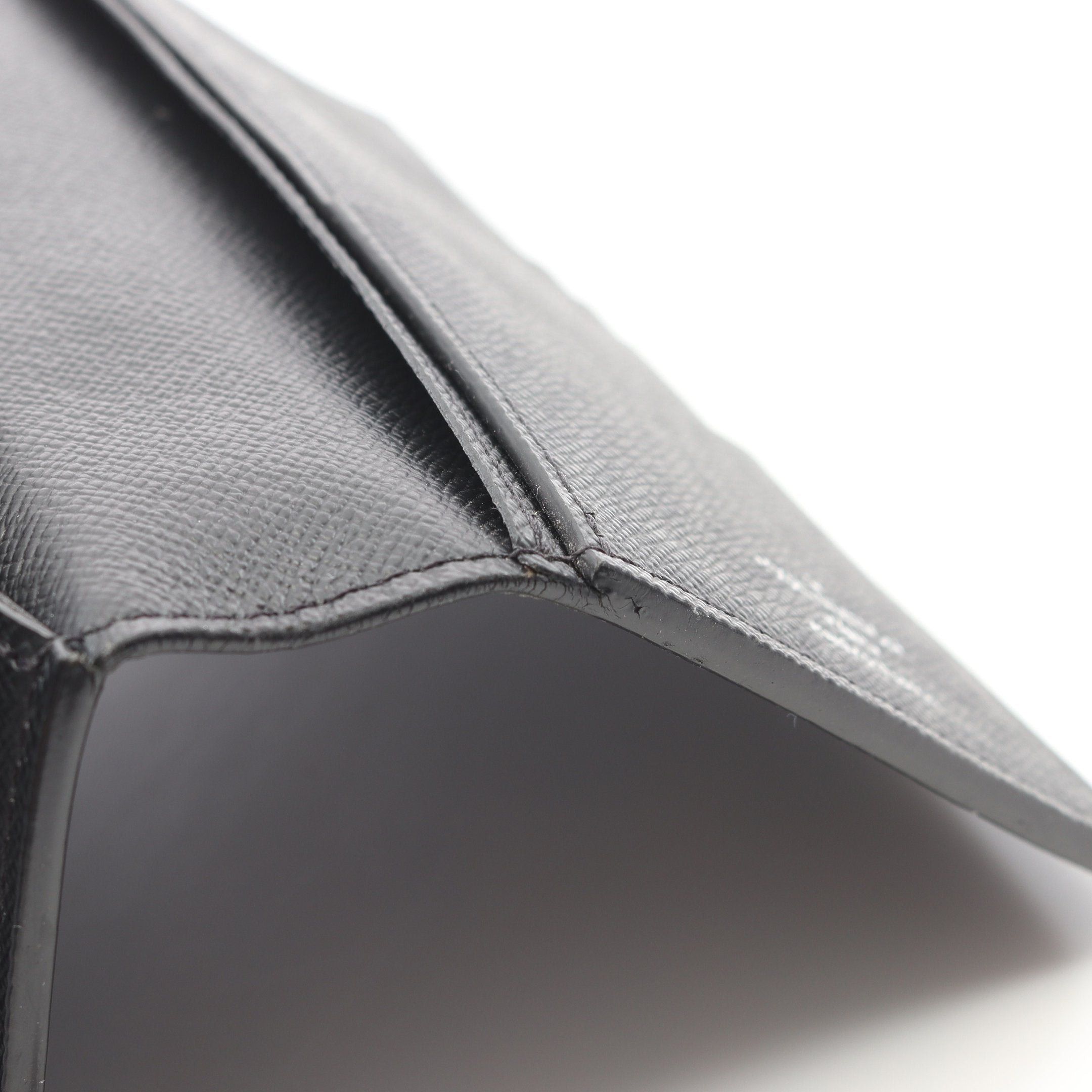 Louis Vuitton Louis Vuitton Portefeuil Ron Taiga Ardoise Bi-Fold Long Wallet Leather Black Size ONE SIZE - 9 Thumbnail