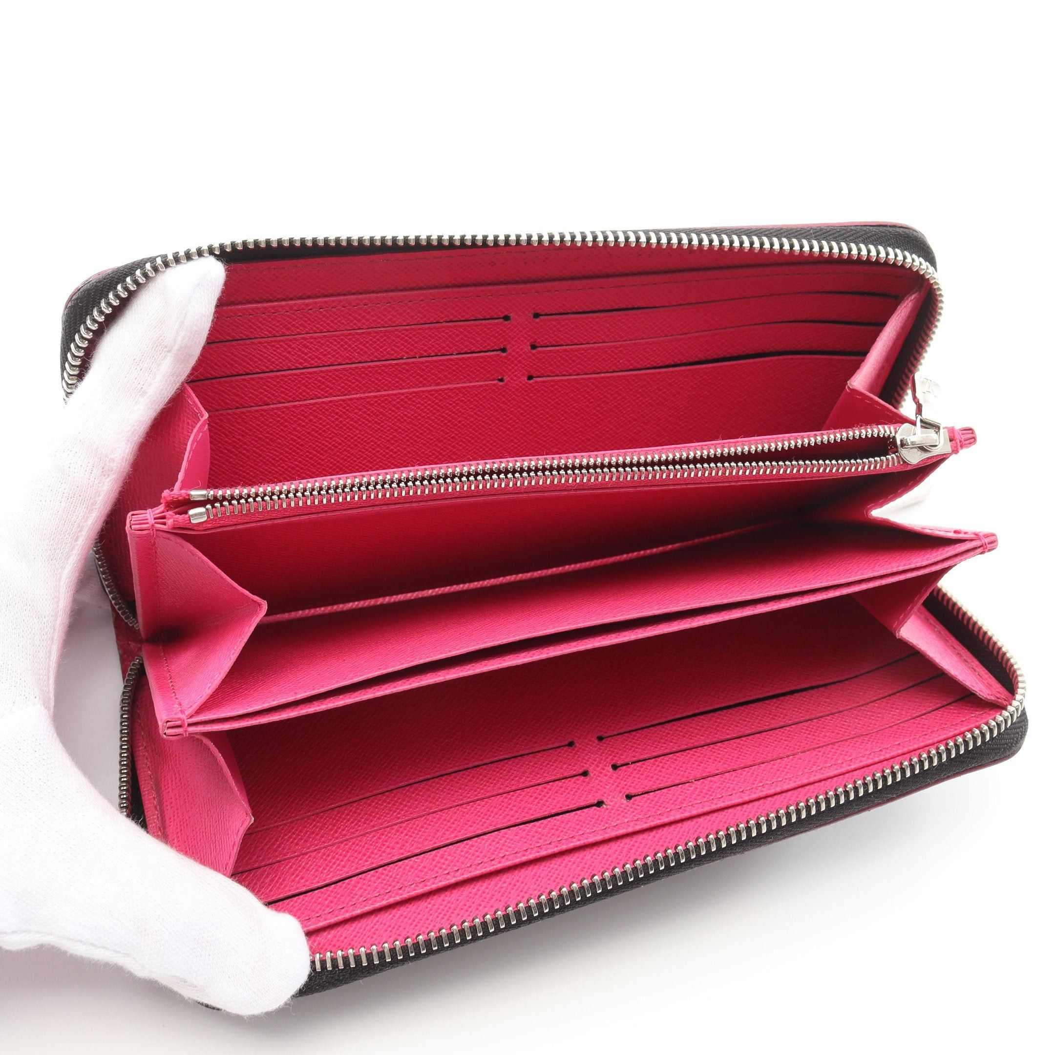 Louis Vuitton Louis Vuitton Zippy Wallet Epi Noir Hot Pink Round Zipper Long Leather Black Size ONE SIZE - 3 Thumbnail