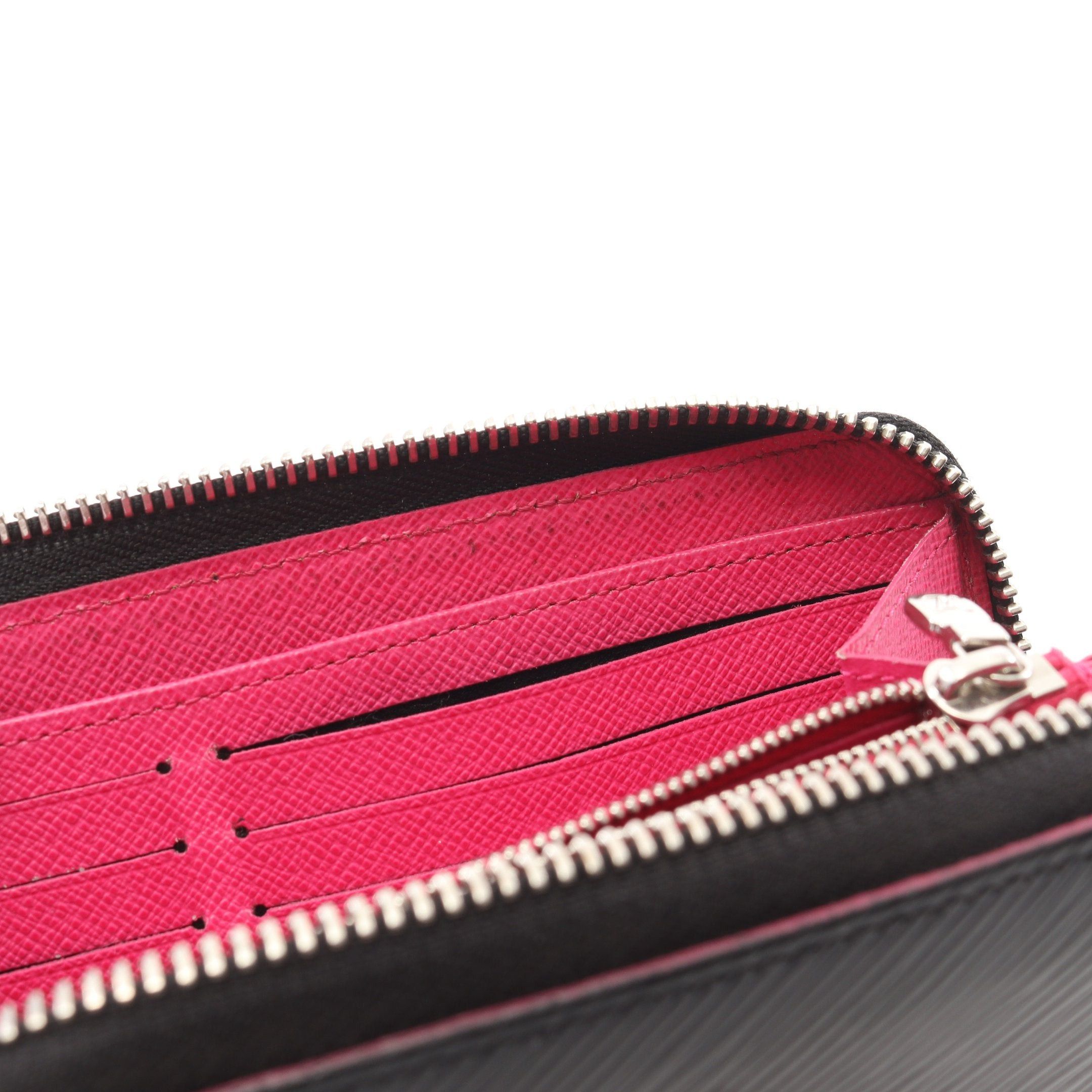 Louis Vuitton Louis Vuitton Zippy Wallet Epi Noir Hot Pink Round Zipper Long Leather Black Size ONE SIZE - 7 Thumbnail